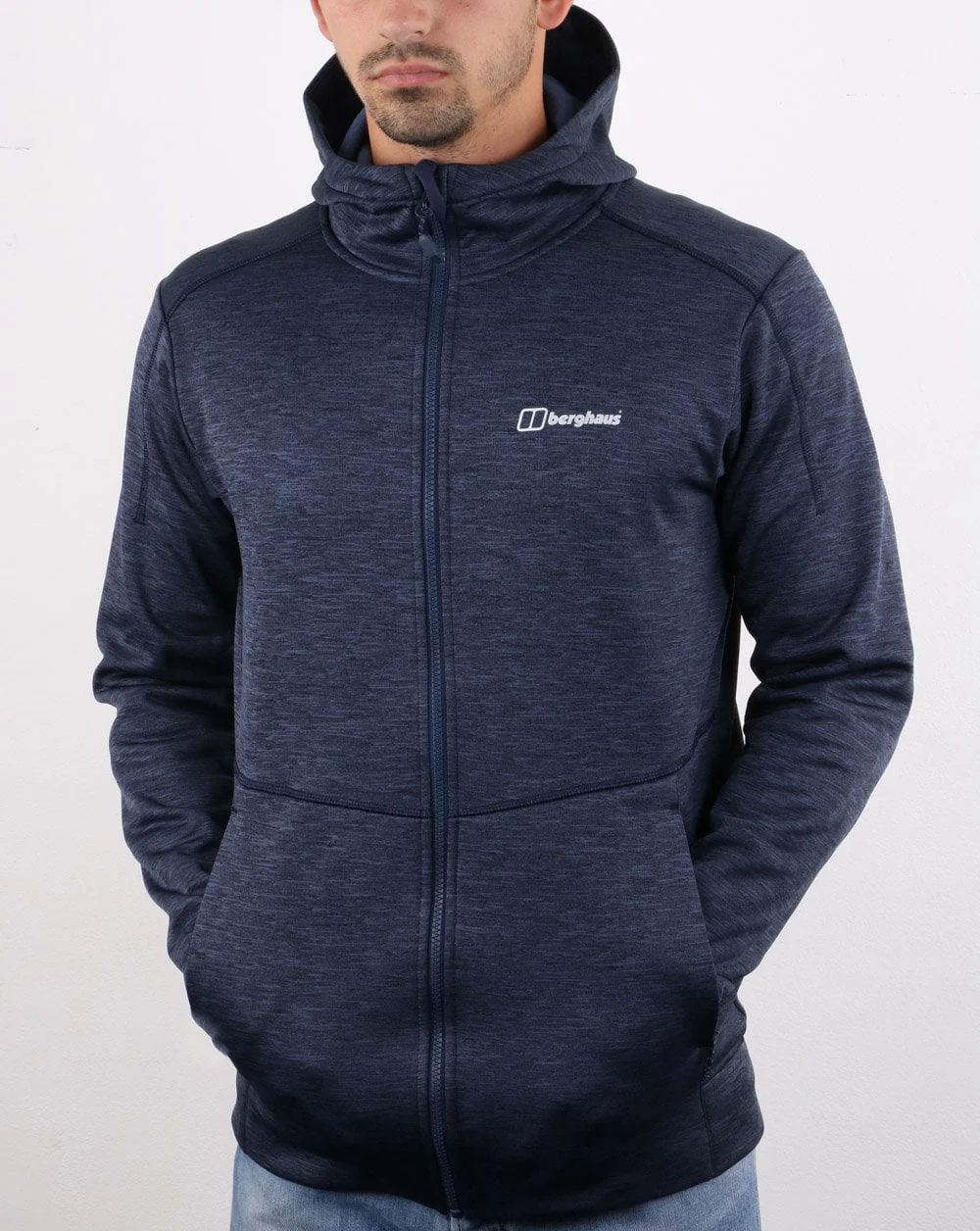 Berghaus Kamaloops Hooded Fleece Jacket Navy Marl - Image 2