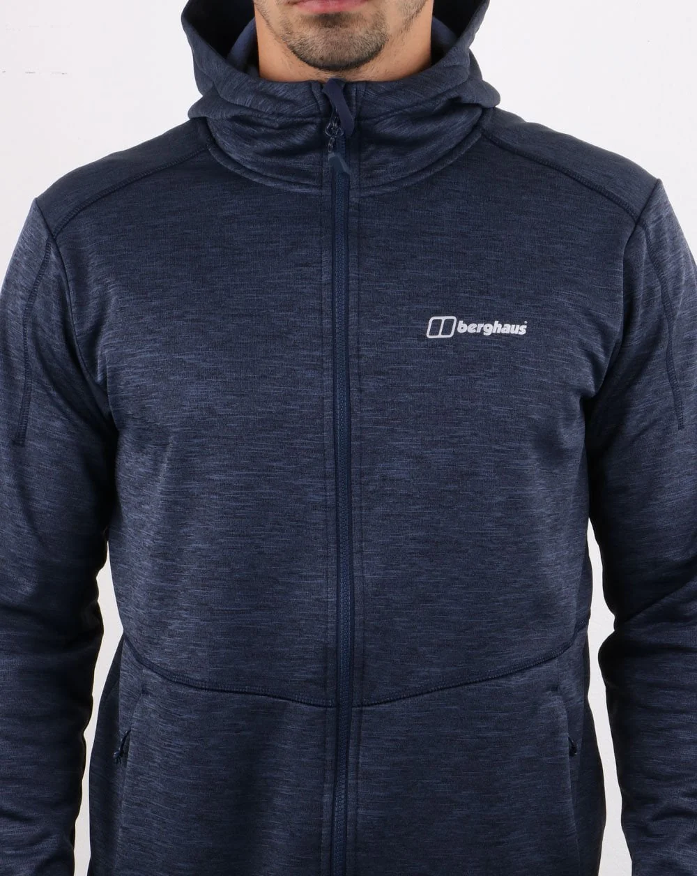 Berghaus Kamaloops Hooded Fleece Jacket Navy Marl - Image 3