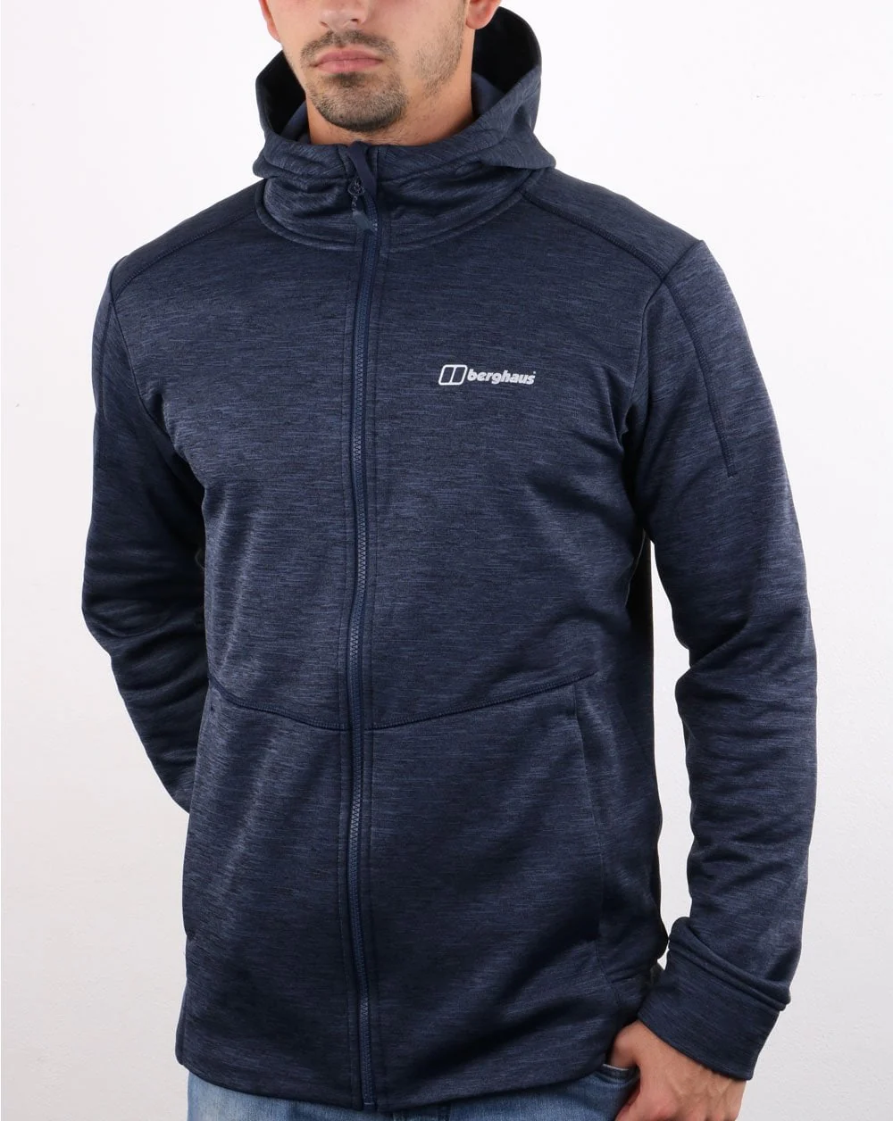 Berghaus Kamaloops Hooded Fleece Jacket Navy Marl - Image 4