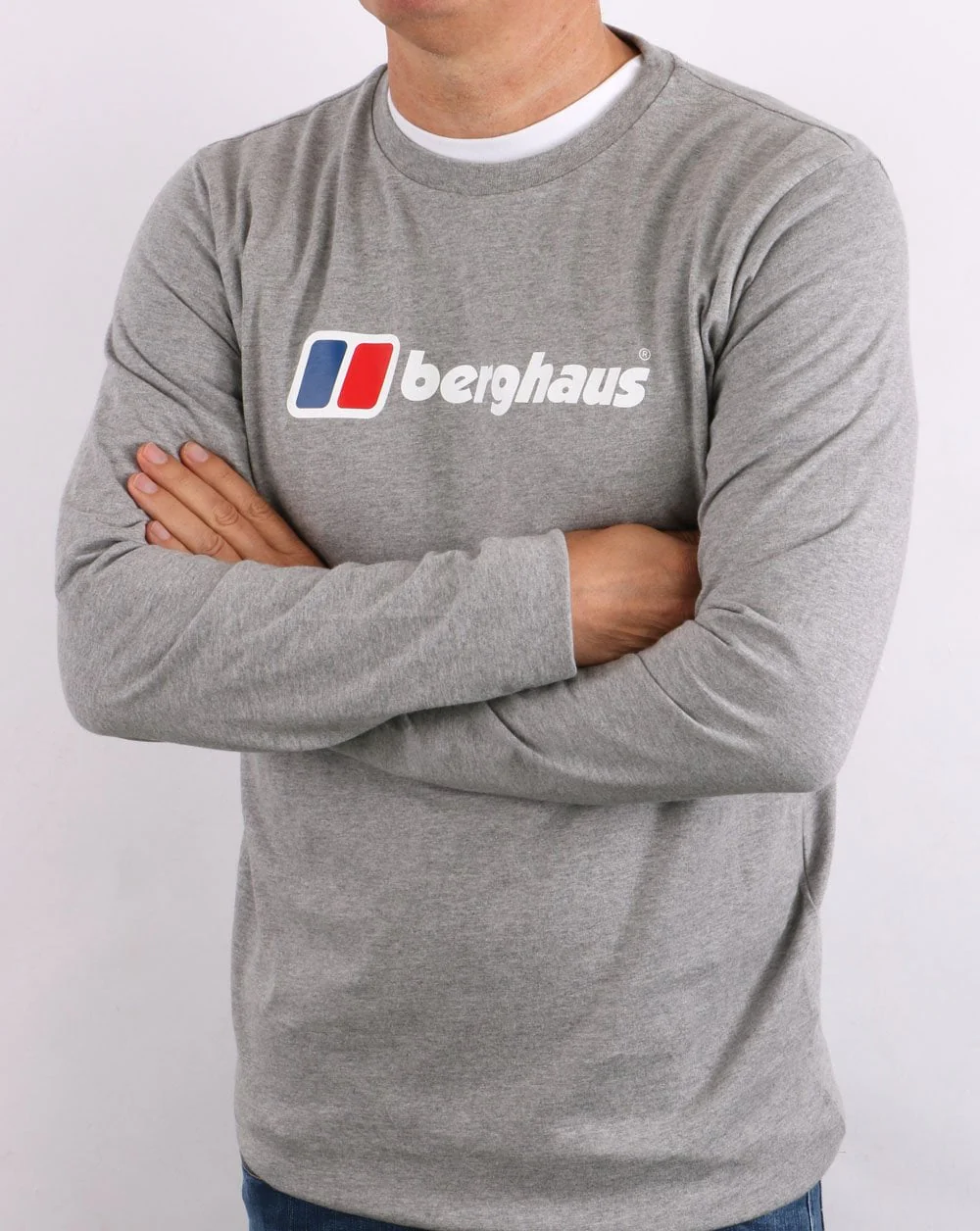 Berghaus Logo Long Sleeve T-shirt Grey Marl - Image 2