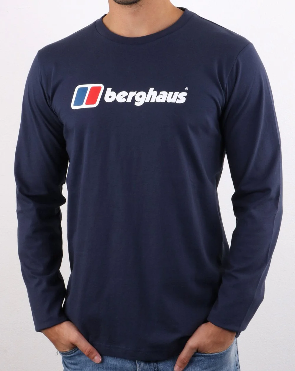 Berghaus Logo Long Sleeved T Shirt Navy