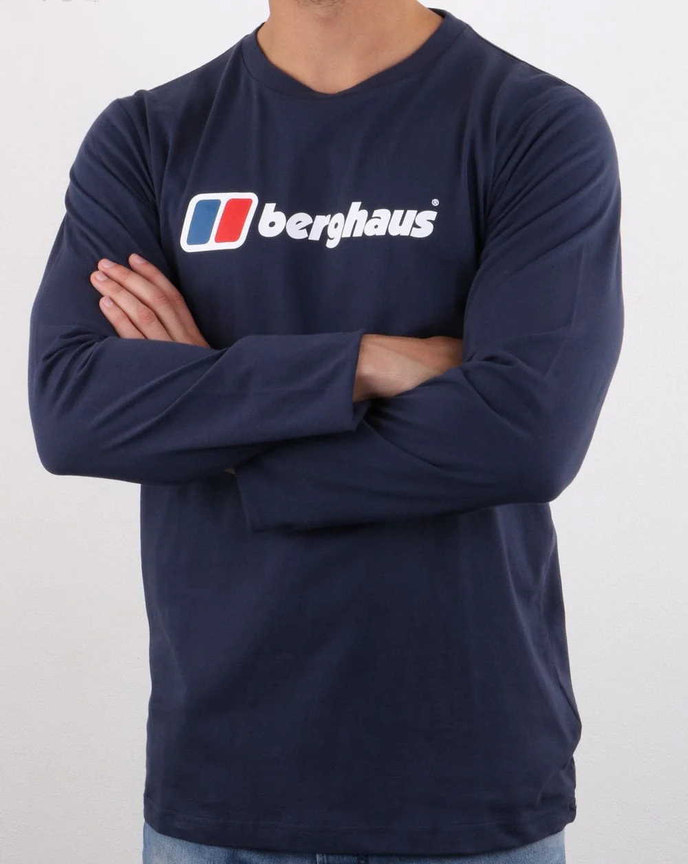 Berghaus Logo Long Sleeved T Shirt Navy - Image 2