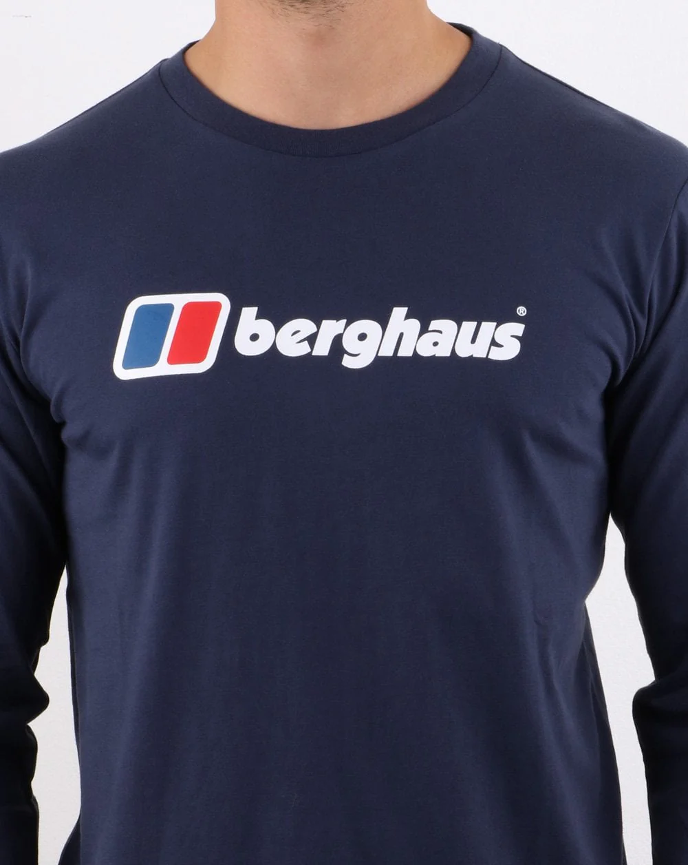 Berghaus Logo Long Sleeved T Shirt Navy - Image 4