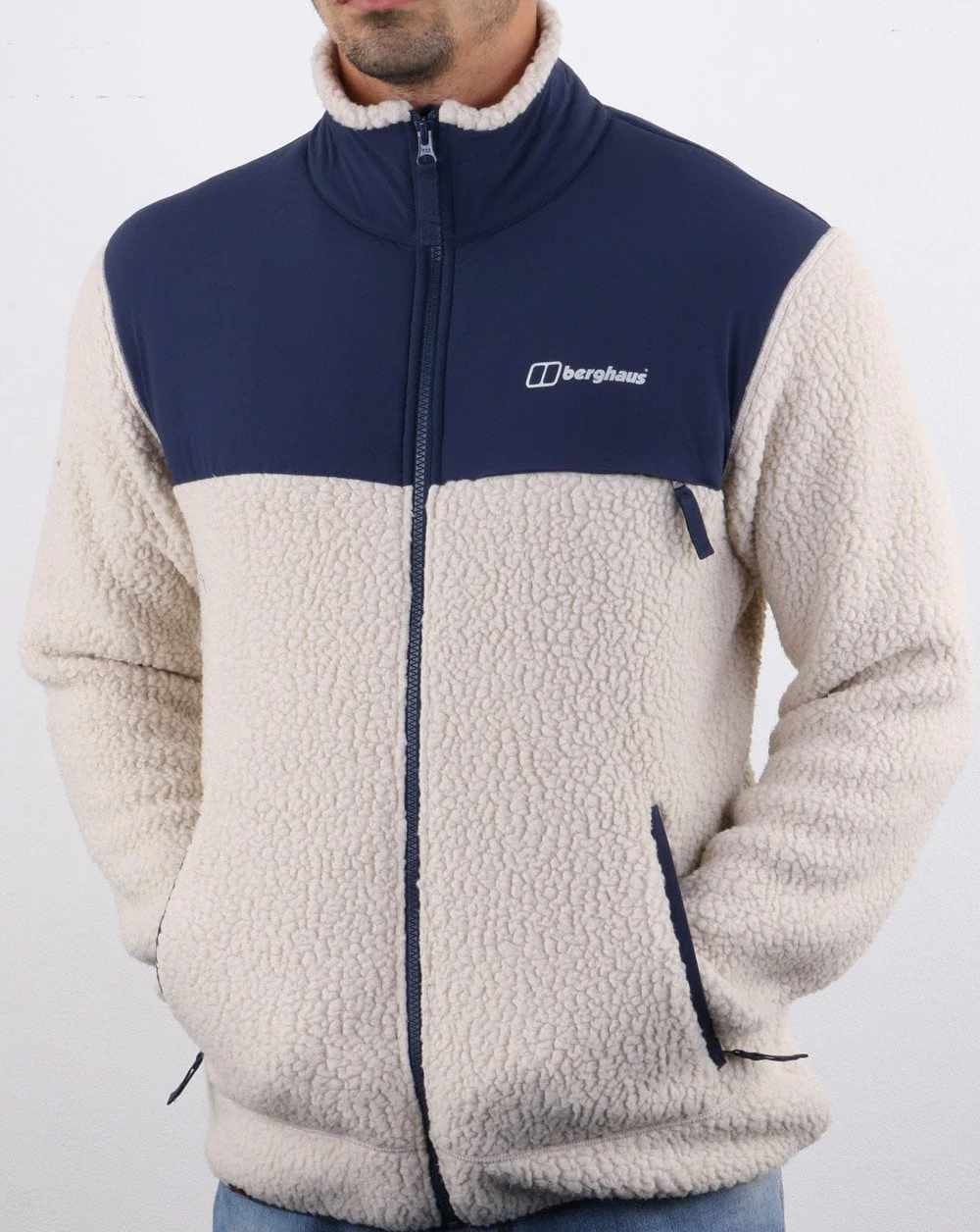 Berghaus Syker Fleece Jacket Oatmeal/Navy - Image 2