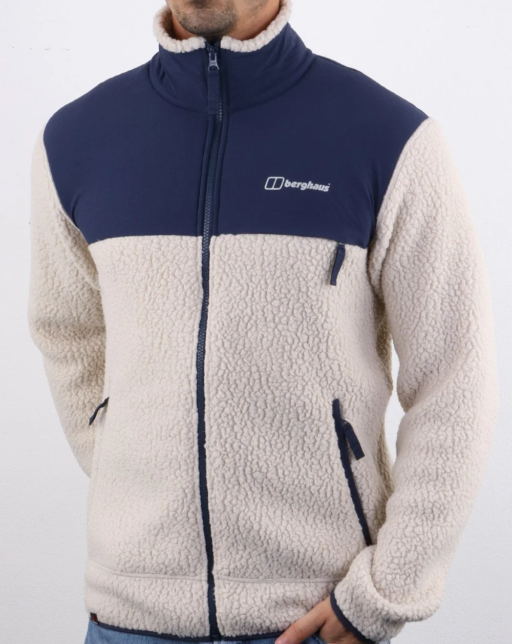 Berghaus Syker Fleece Jacket Oatmeal/Navy - Image 3