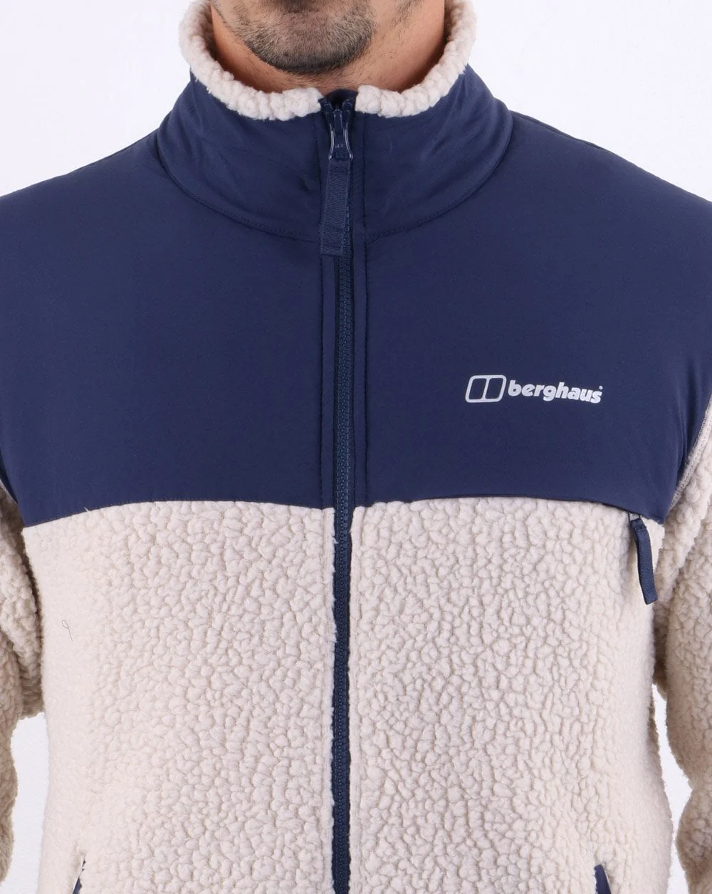 Berghaus Syker Fleece Jacket Oatmeal/Navy - Image 4