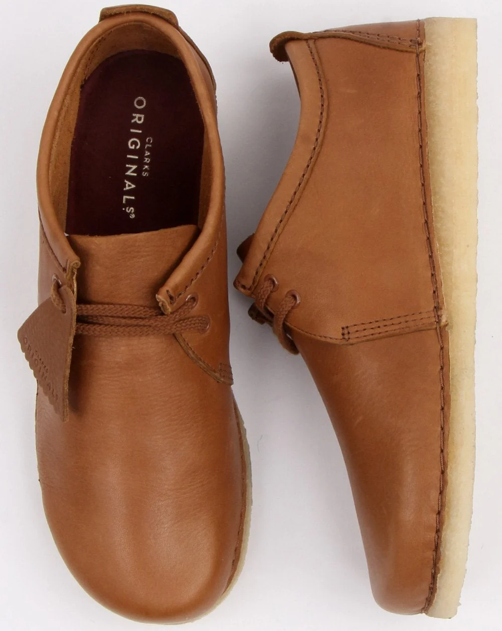 Clarks Originals Ashton Leather Shoes Cola - Image 2