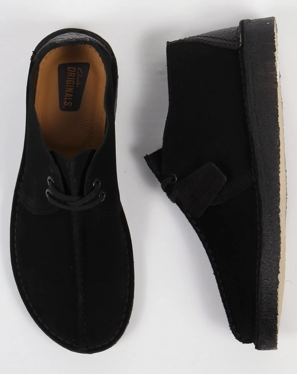 Clarks Originals Desert Trek Shoes In Suede Black - Image 2