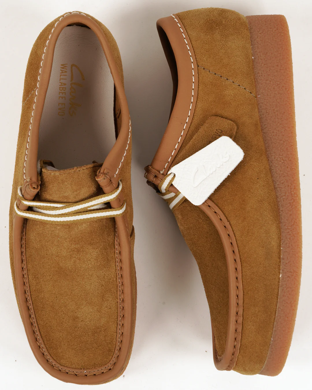Clarks Wallabee Shoes Ochre Suede - Image 3