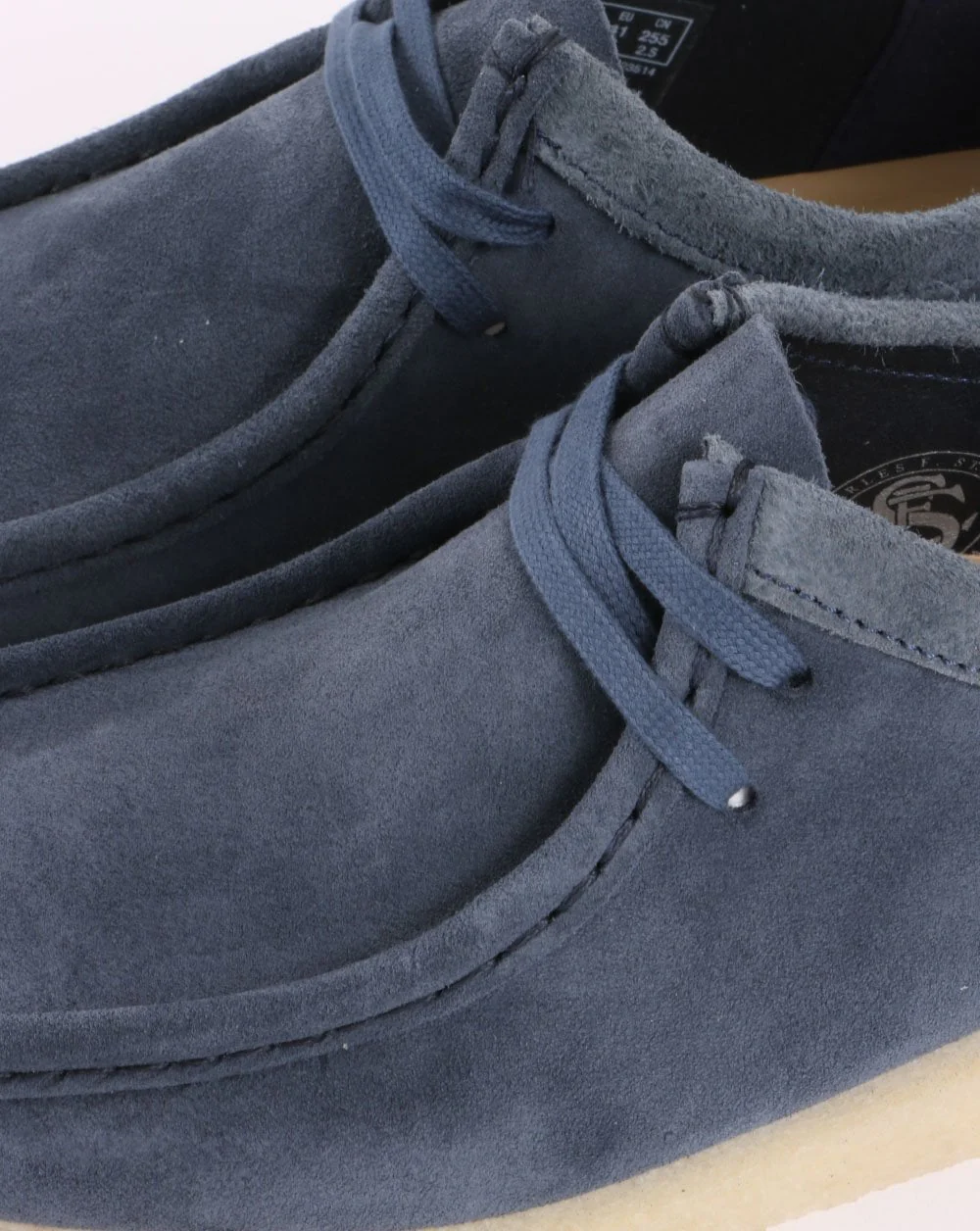 Clarks Originals Wallabee Shoe Blue Suede - Image 3