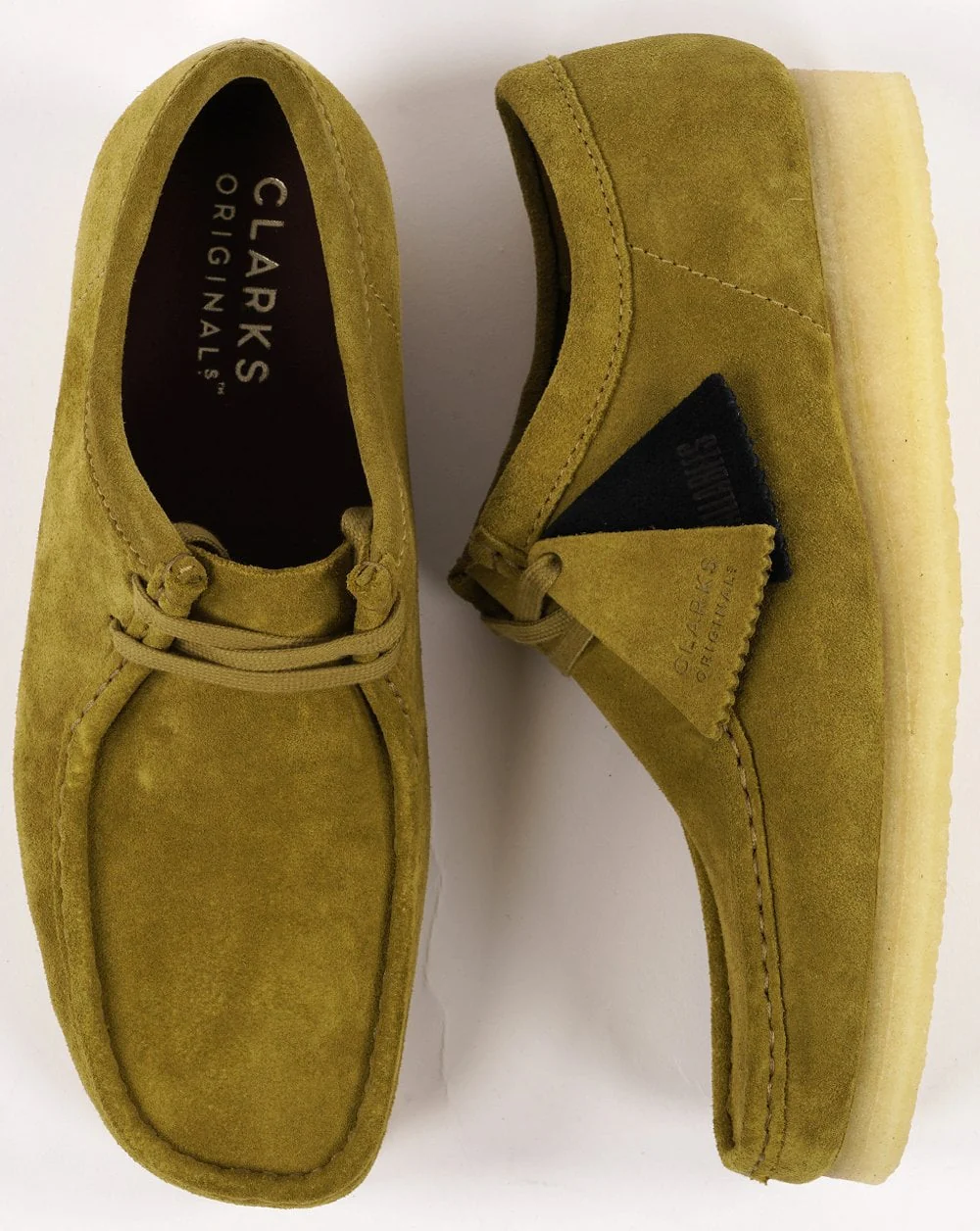 Clarks Originals Wallabee Shoe Mid Green Suede - Image 3