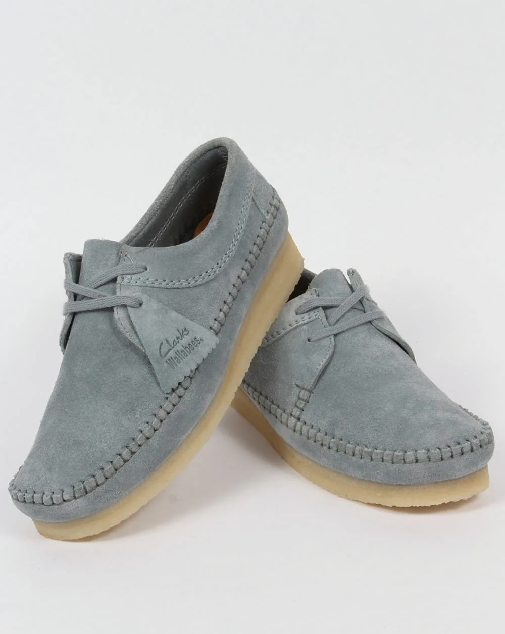 Clarks Originals Weaver Shoes Blue Grey - Image 3