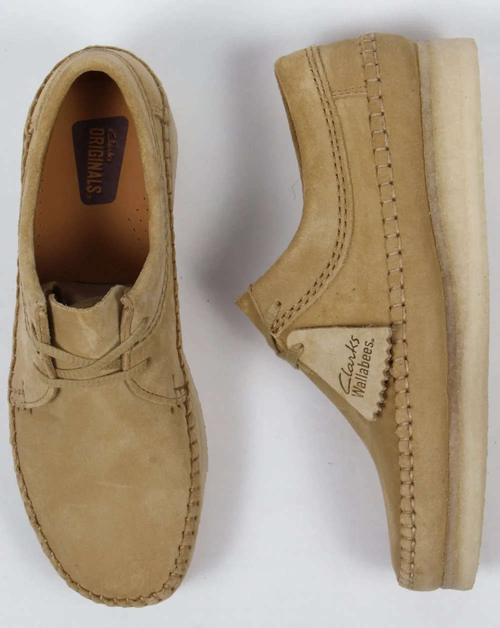 Clarks Originals Weaver Suede Shoes Maple - Image 3