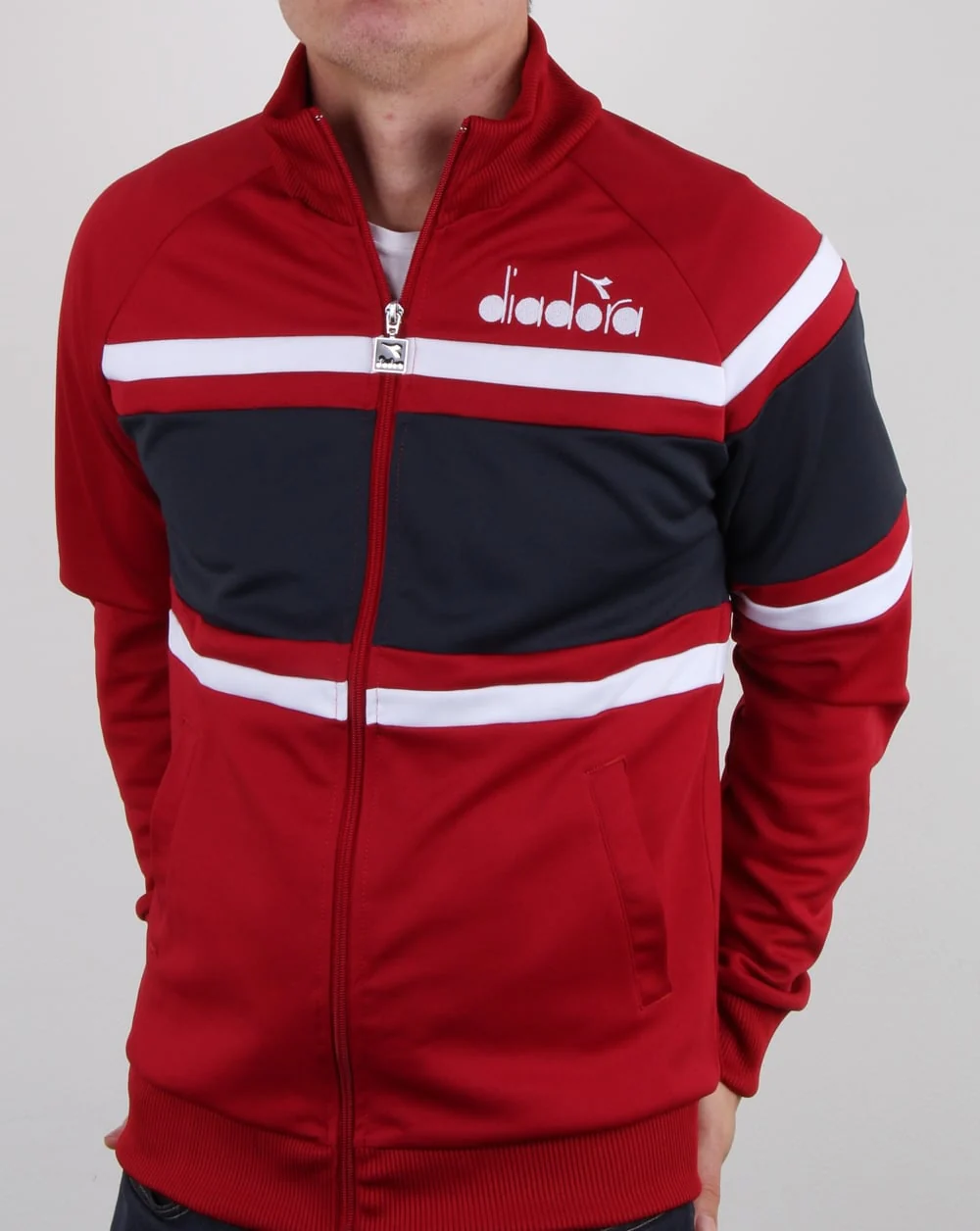 Diadora 80s Track Top Red/Blue - Image 4