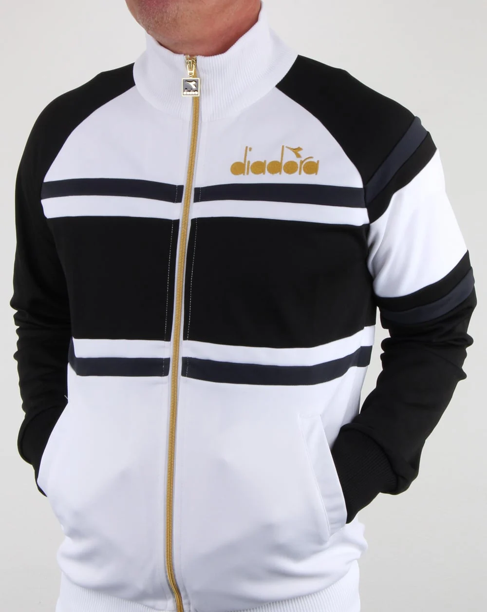 Diadora 80s Track Top White/black - Image 4