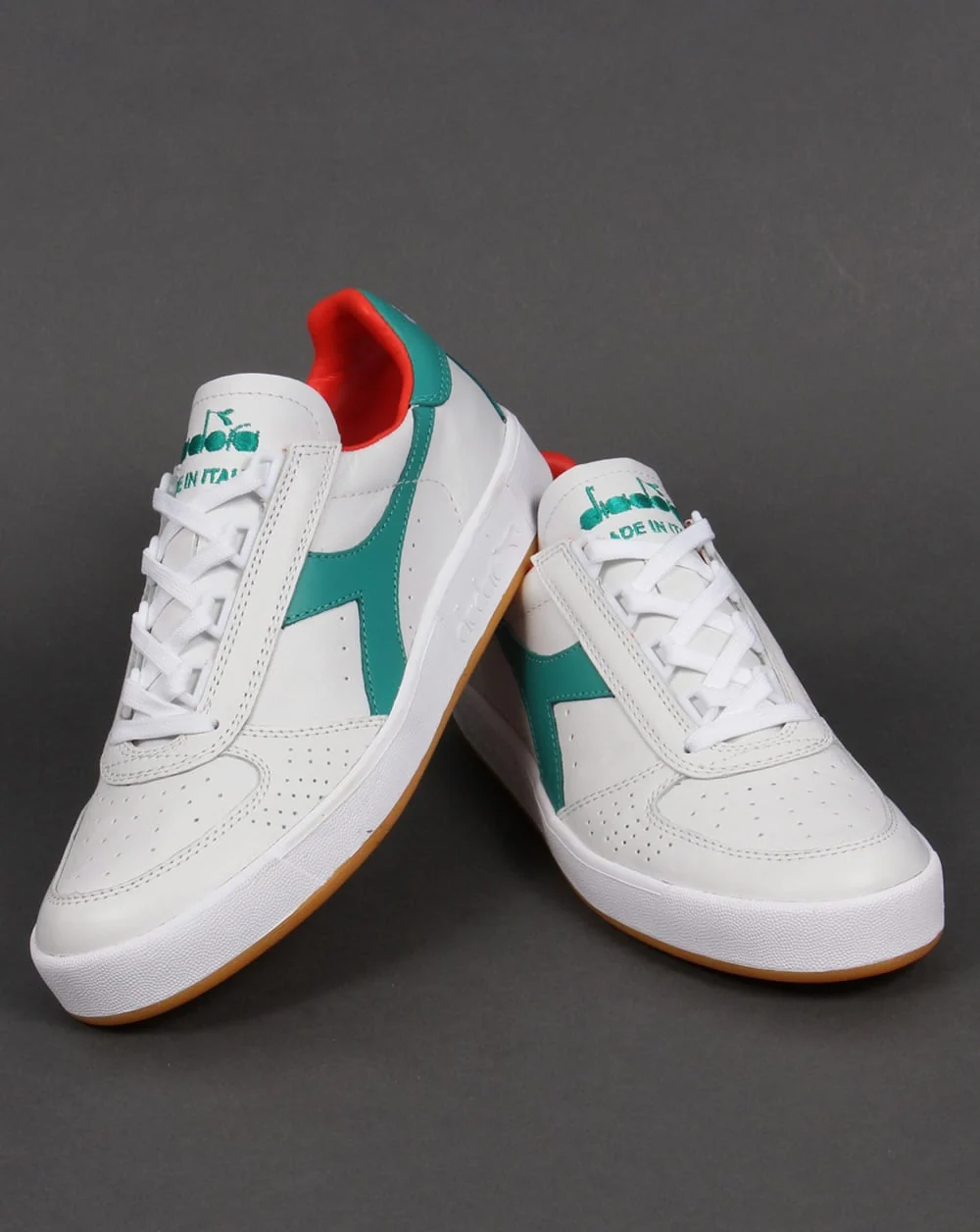 Diadora B. Elite Italia Trainers White/Porcelain Green - Image 3
