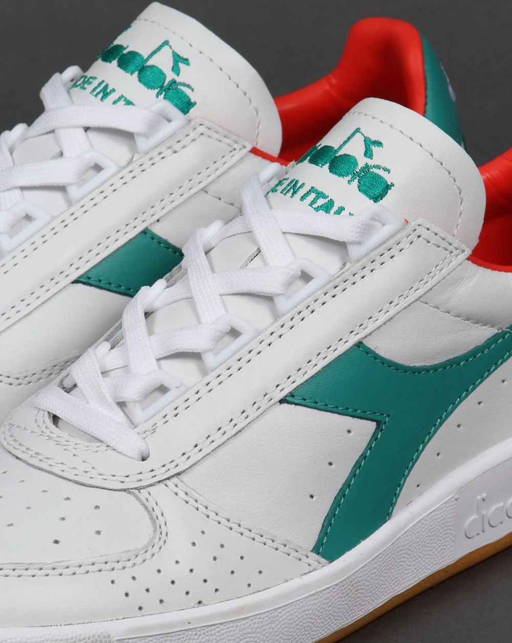 Diadora B. Elite Italia Trainers White/Porcelain Green - Image 4