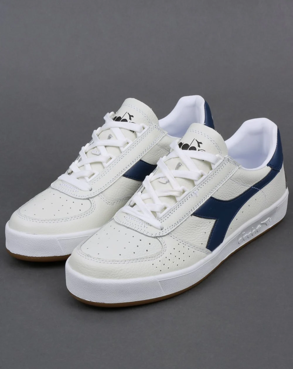 Diadora B. Elite L Trainers White/Navy - Gum - Image 3