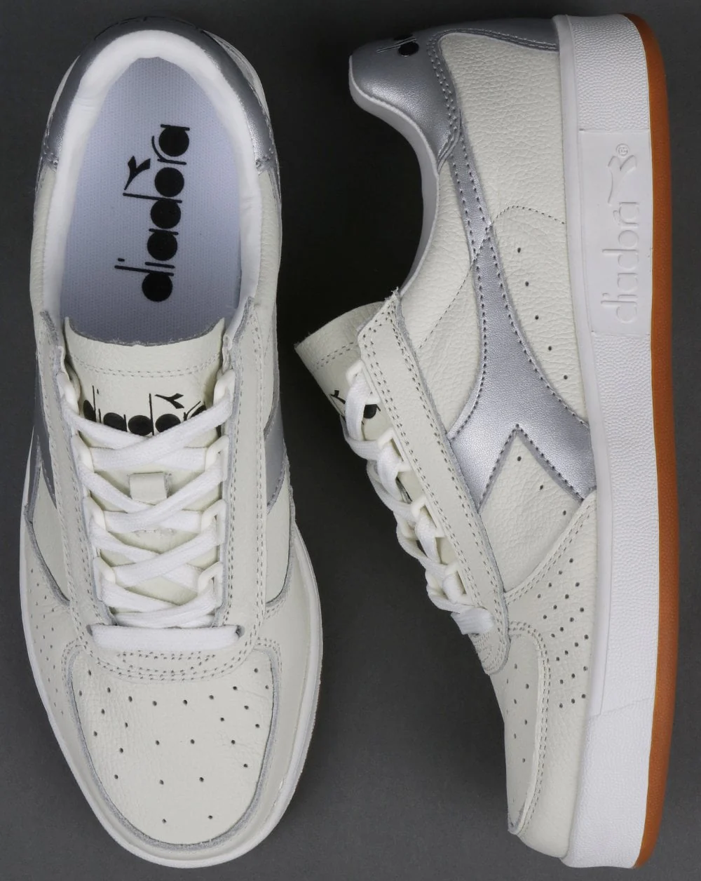 Diadora B. Elite L Trainers White/Silver - Image 2