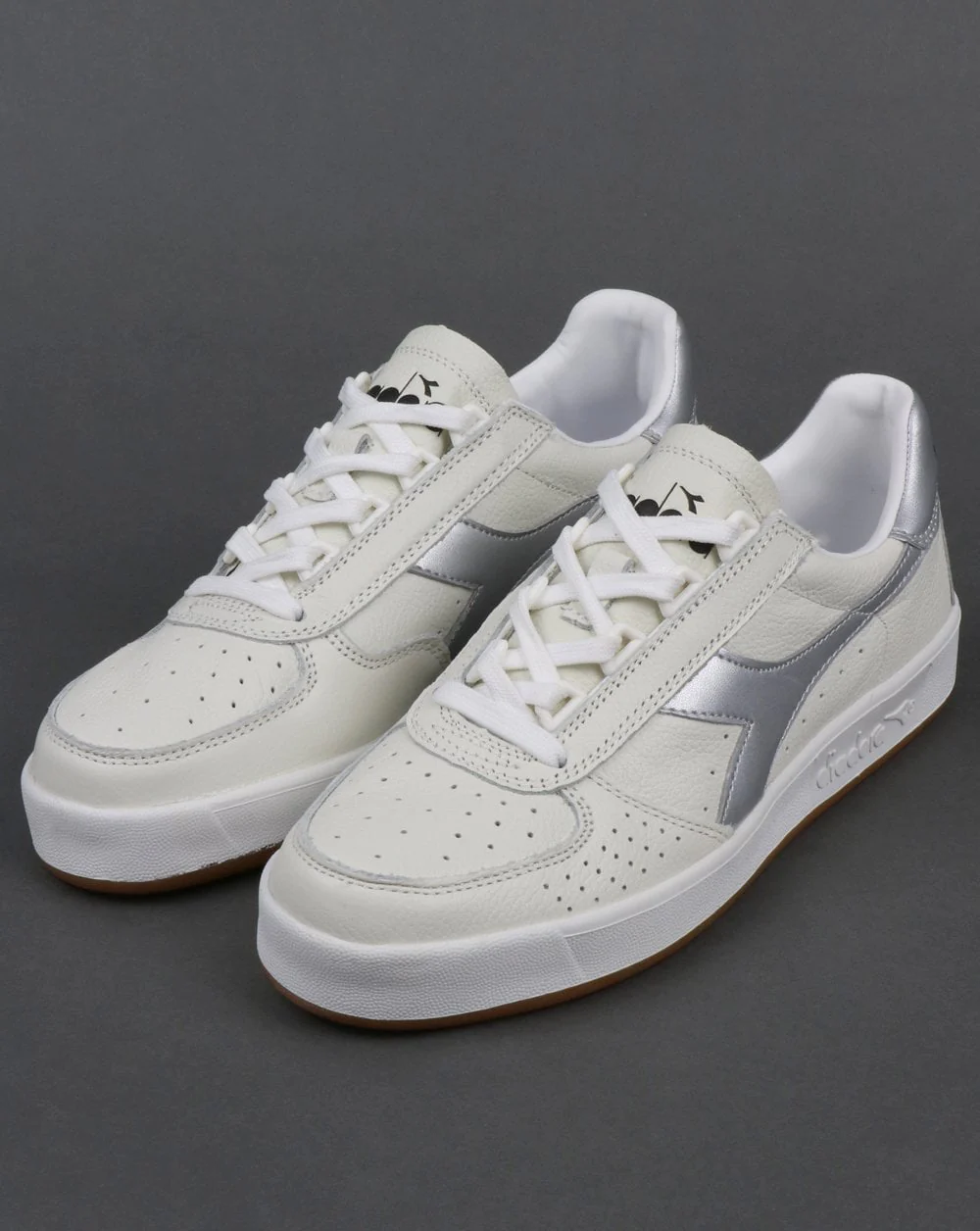 Diadora B. Elite L Trainers White/Silver - Image 3