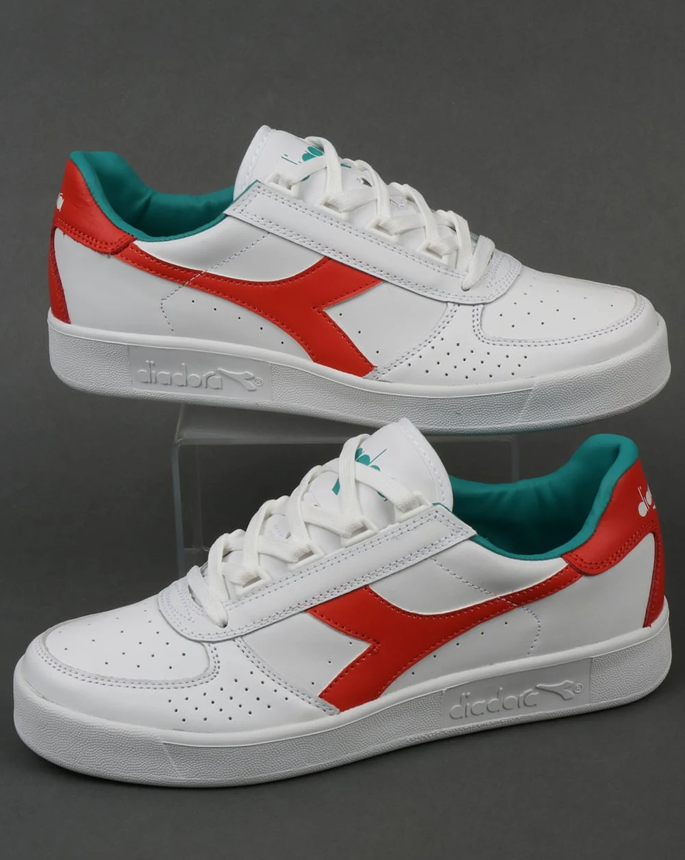 Diadora B. Elite Trainers White/Fiesta Red