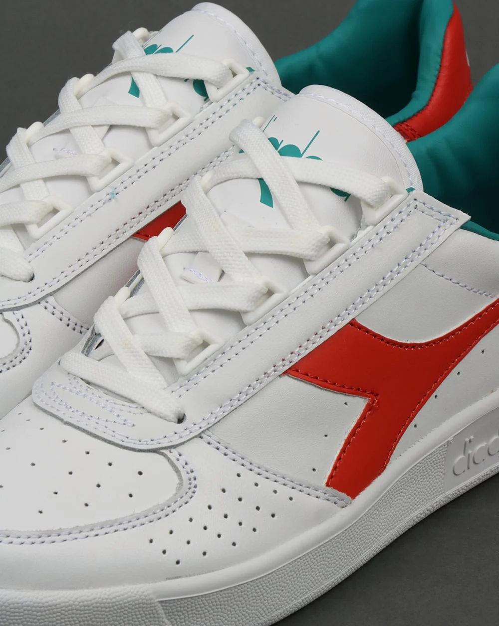 Diadora B. Elite Trainers White/Fiesta Red - Image 3