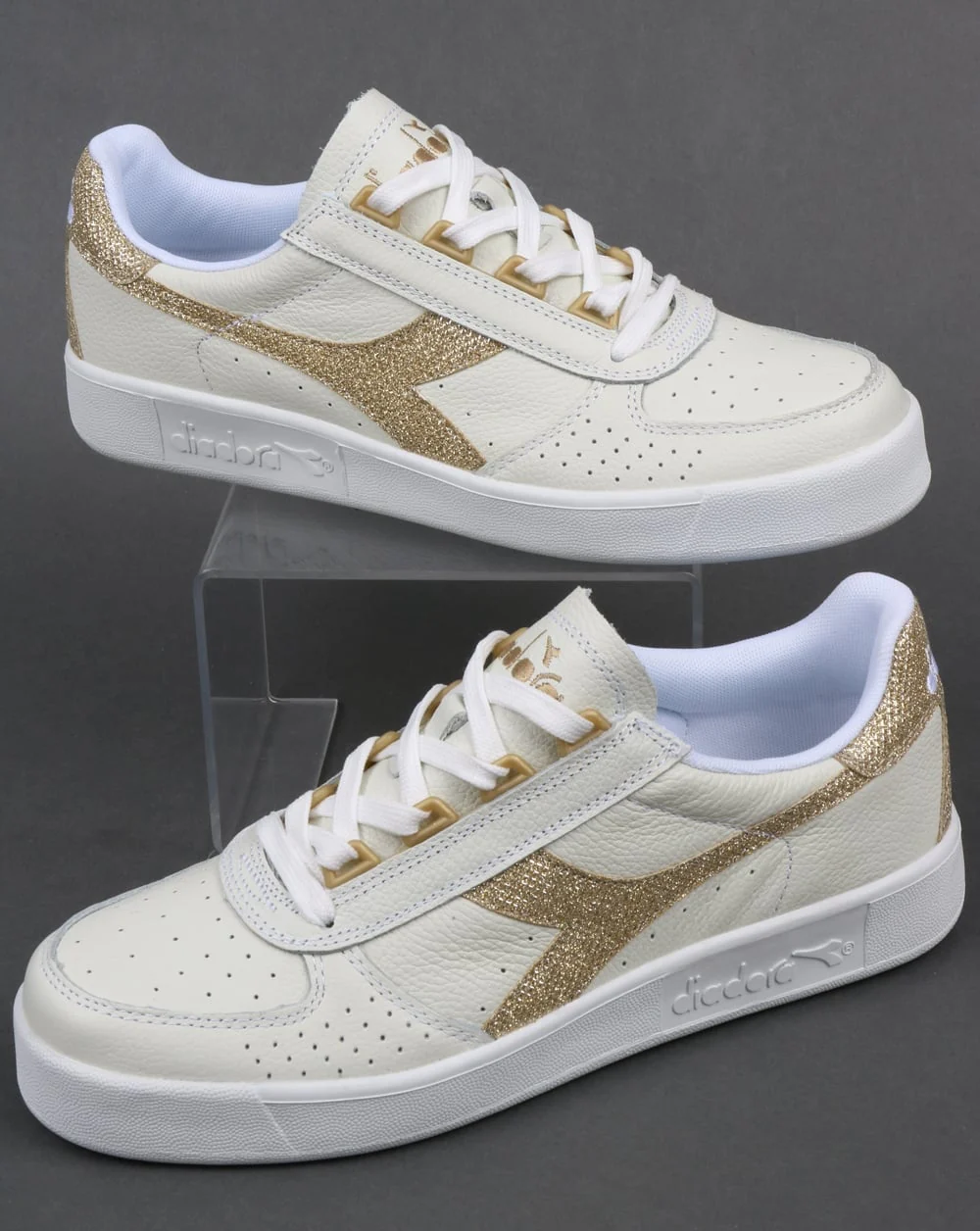 Diadora B. Elite Womens Trainers White/Gold