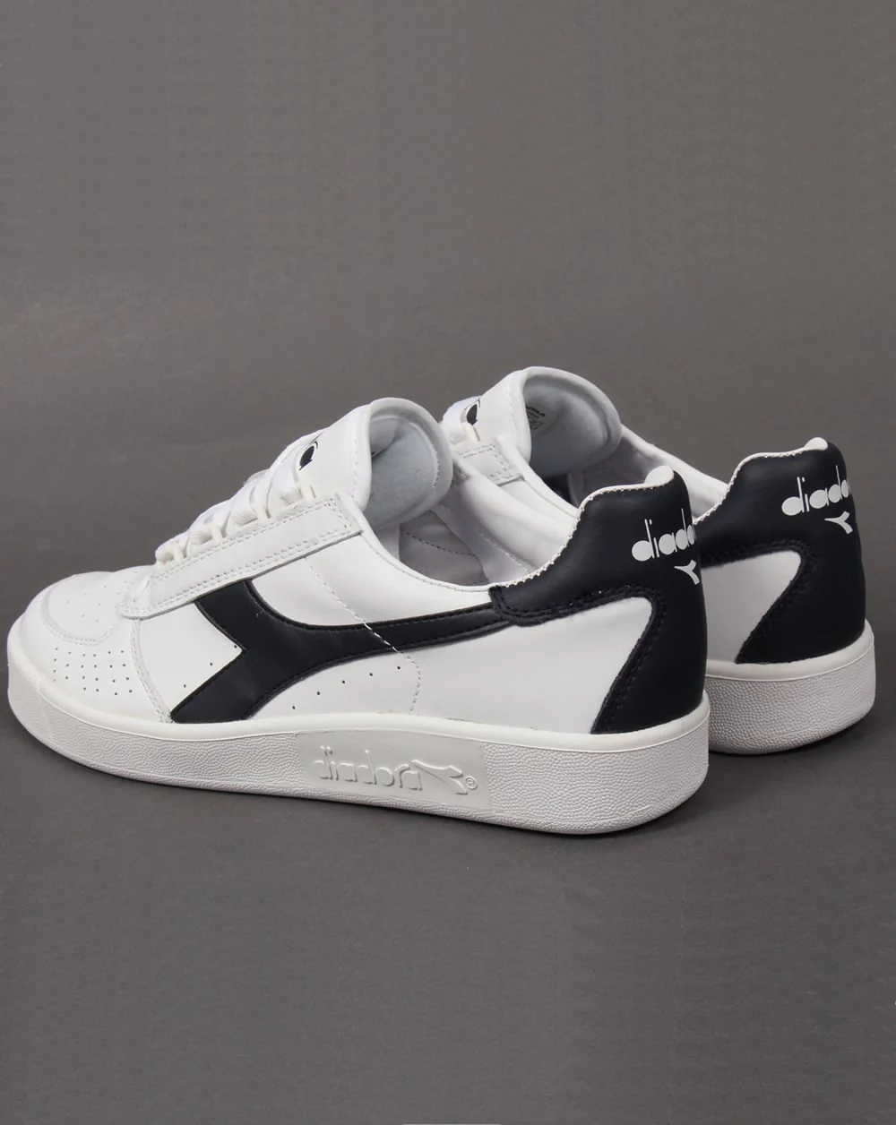Diadora Borg Elite Trainers White - Navy - Image 3