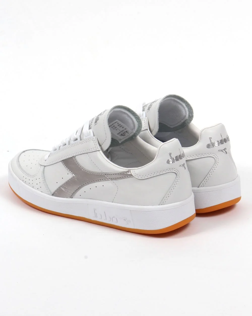 Diadora Borg Elite Trainers White/Silver - Image 3