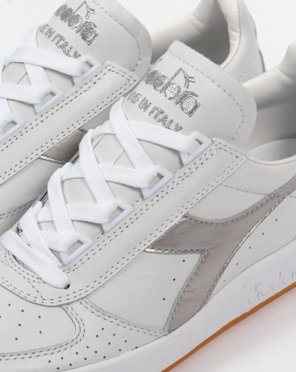 Diadora Borg Elite Trainers White/Silver - Image 4