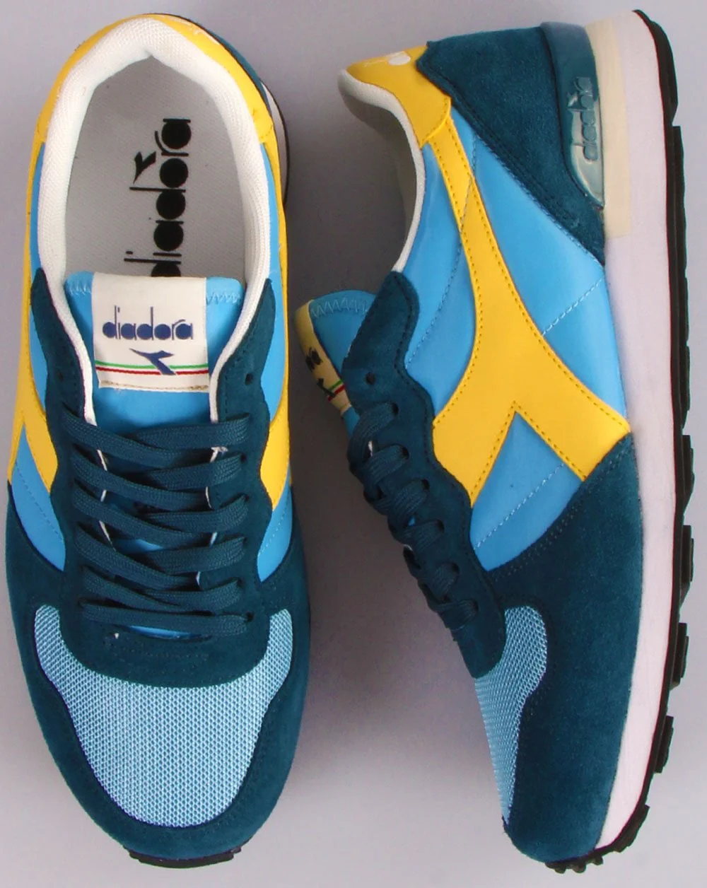 Diadora Camaro Trainers China Blue/Yellow - Image 2