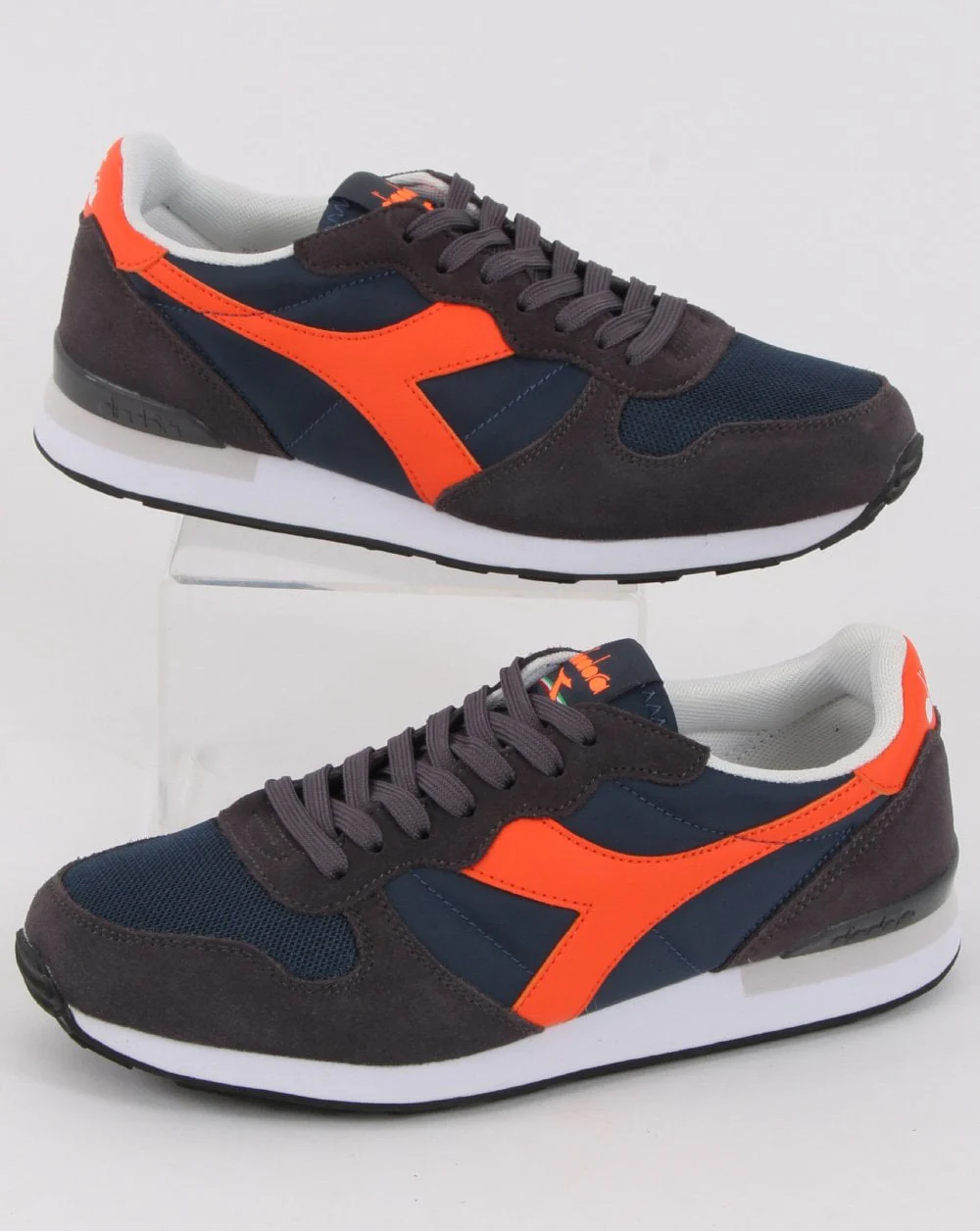 Diadora Camaro Trainers Navy/Dark Grey/Orange - Image 4