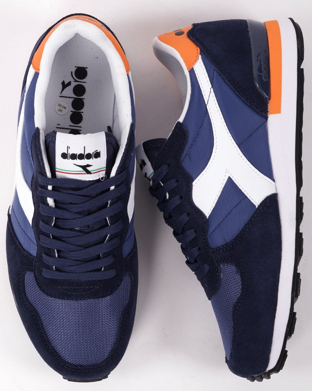 Diadora Camaro Trainers True Navy/Autumn Glory Orange - Image 4