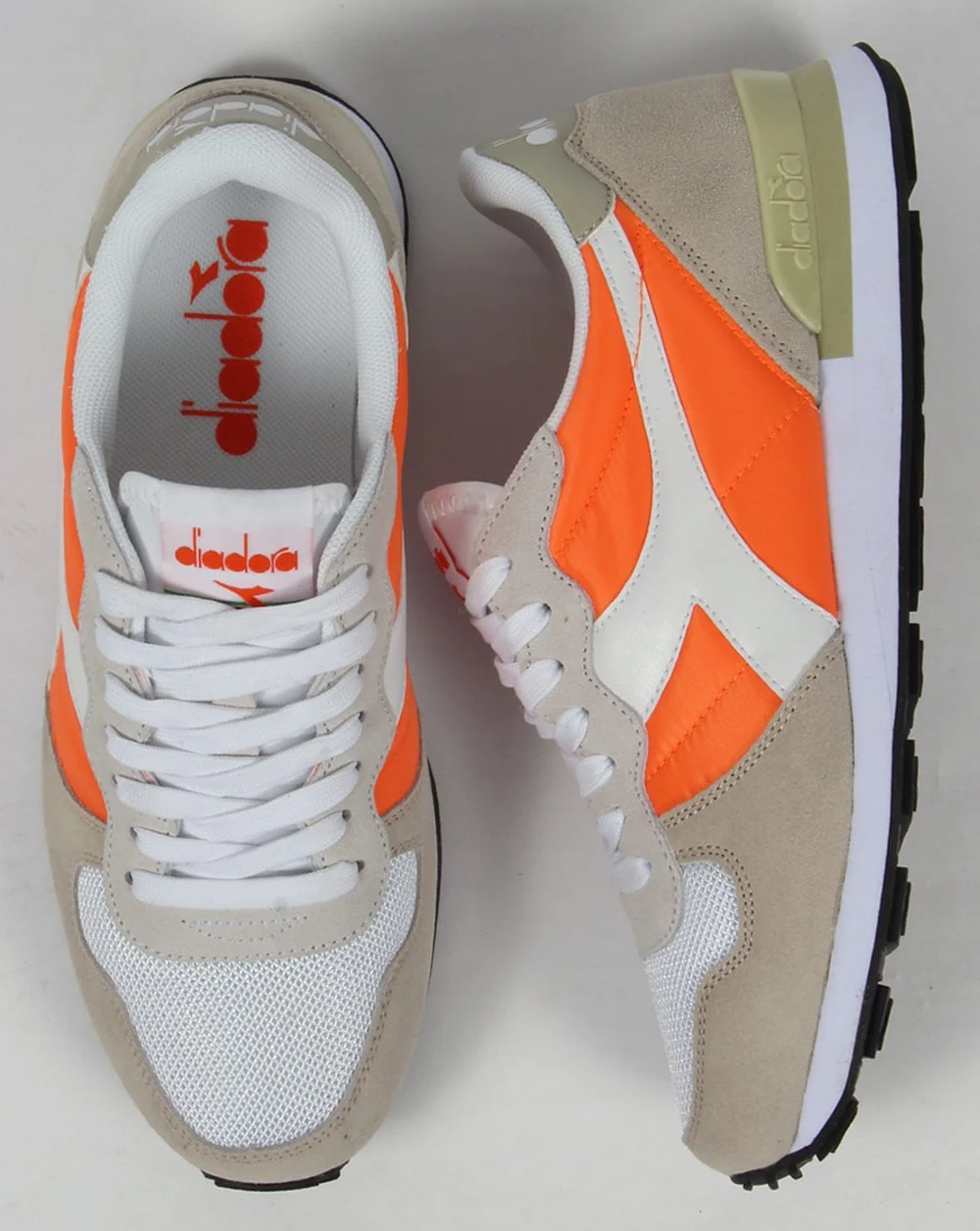 Diadora Camaro Trainers Vermillion Orange/White - Image 2