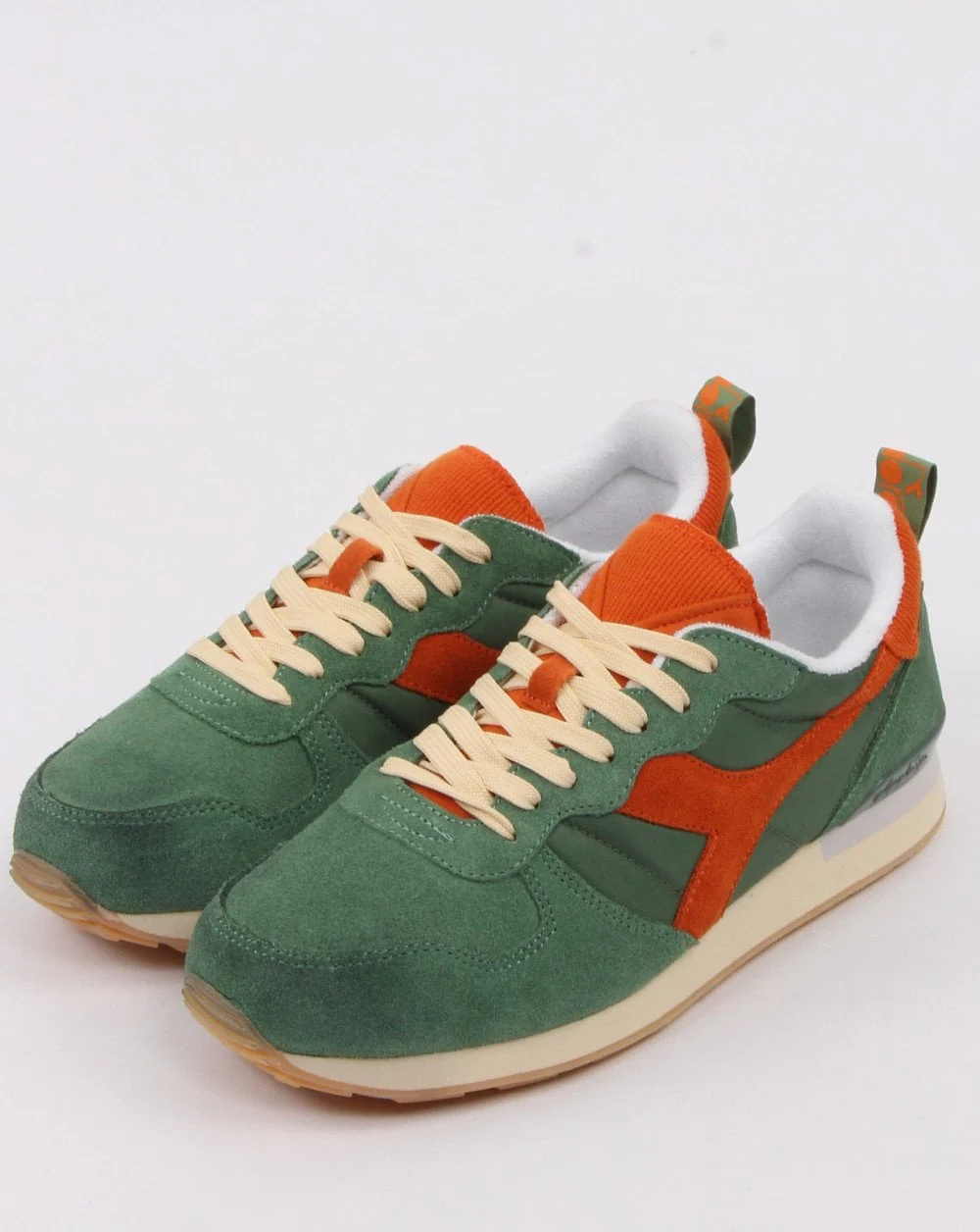 Diadora Camaro Vintage Trainers Green/Orange - Image 3