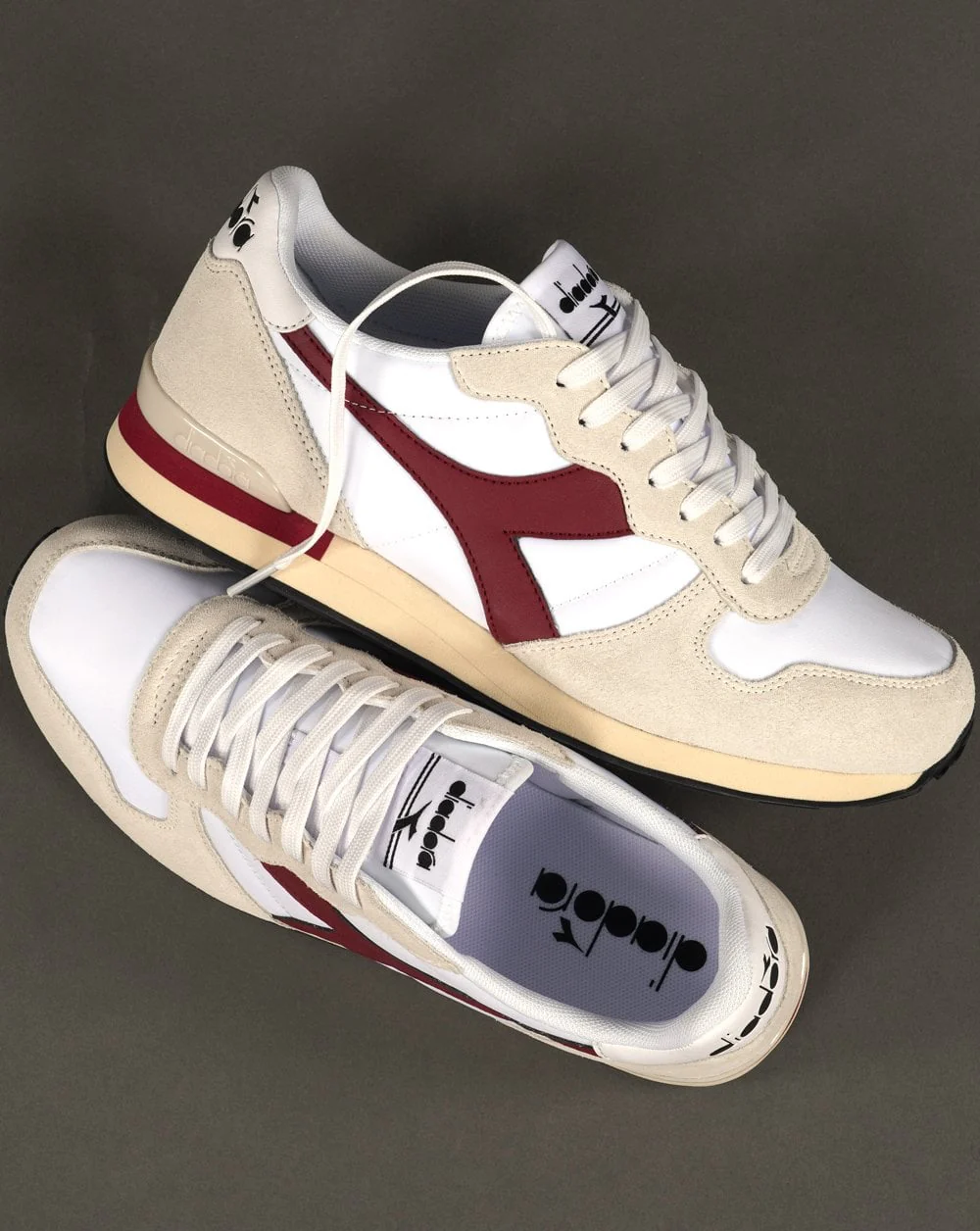 Diadora ED Moses Camaro Trainer White Burgundy - Image 2