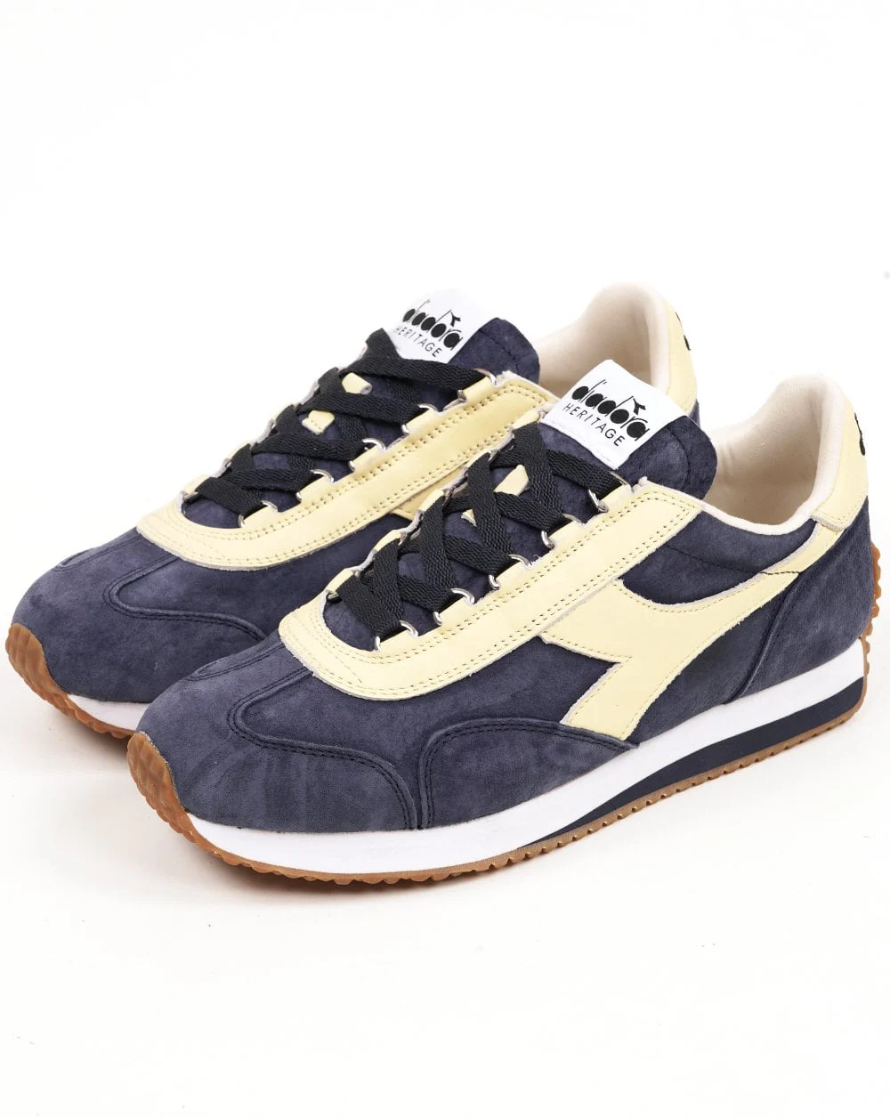 Diadora Equipe 75 Stone Washed Trainers Blue Caspian Sea - Image 2