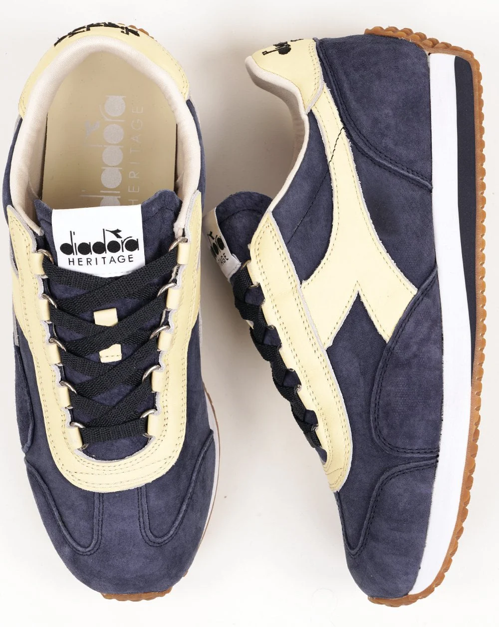 Diadora Equipe 75 Stone Washed Trainers Blue Caspian Sea - Image 4