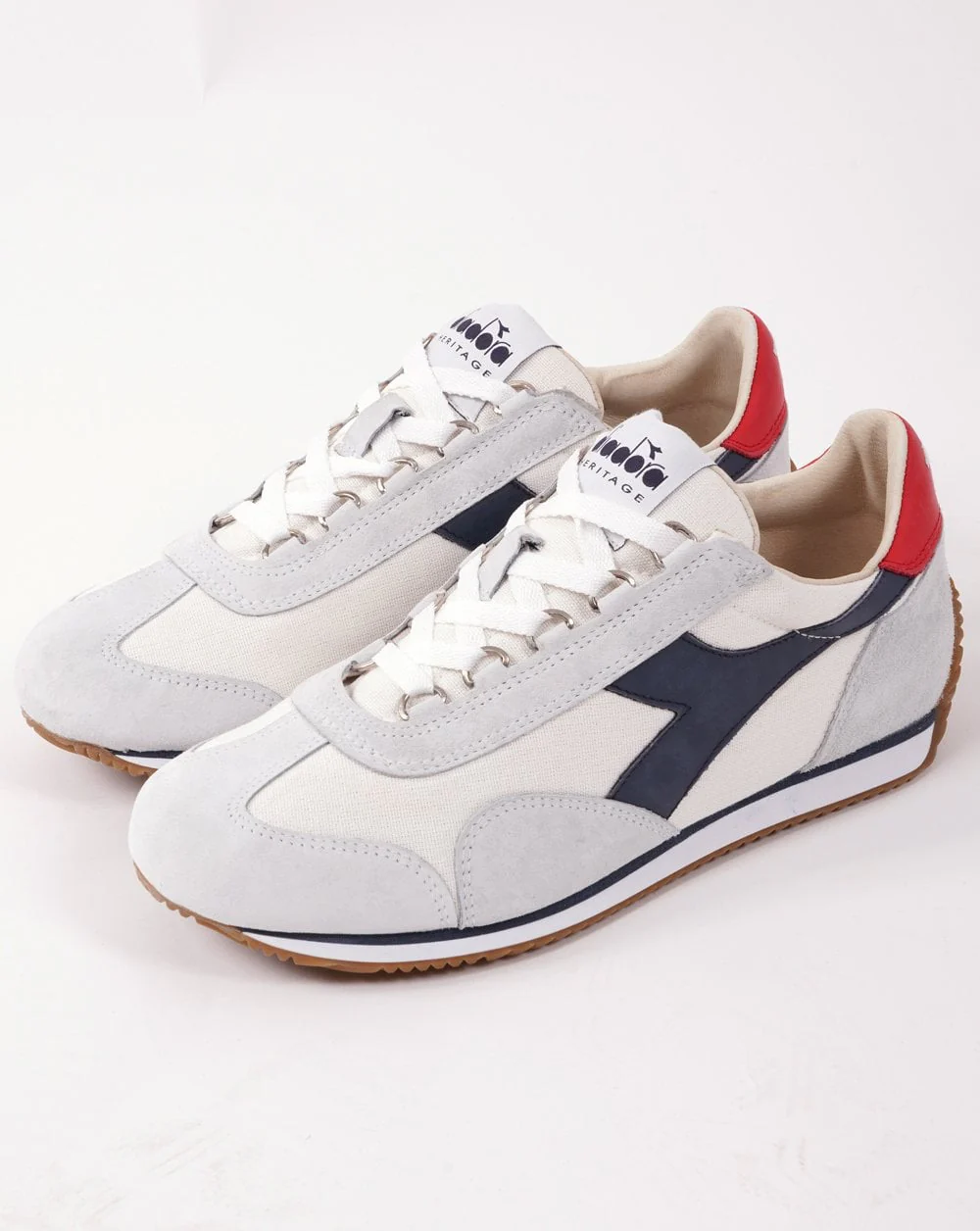 Diadora Equipe Canvas Trainers White/Blue Denim - Image 2