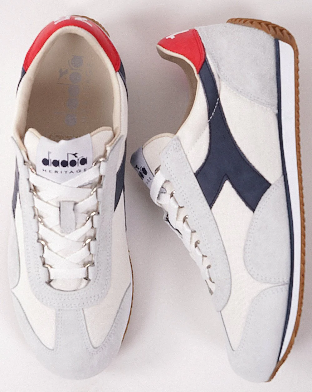 Diadora Equipe Canvas Trainers White/Blue Denim - Image 3
