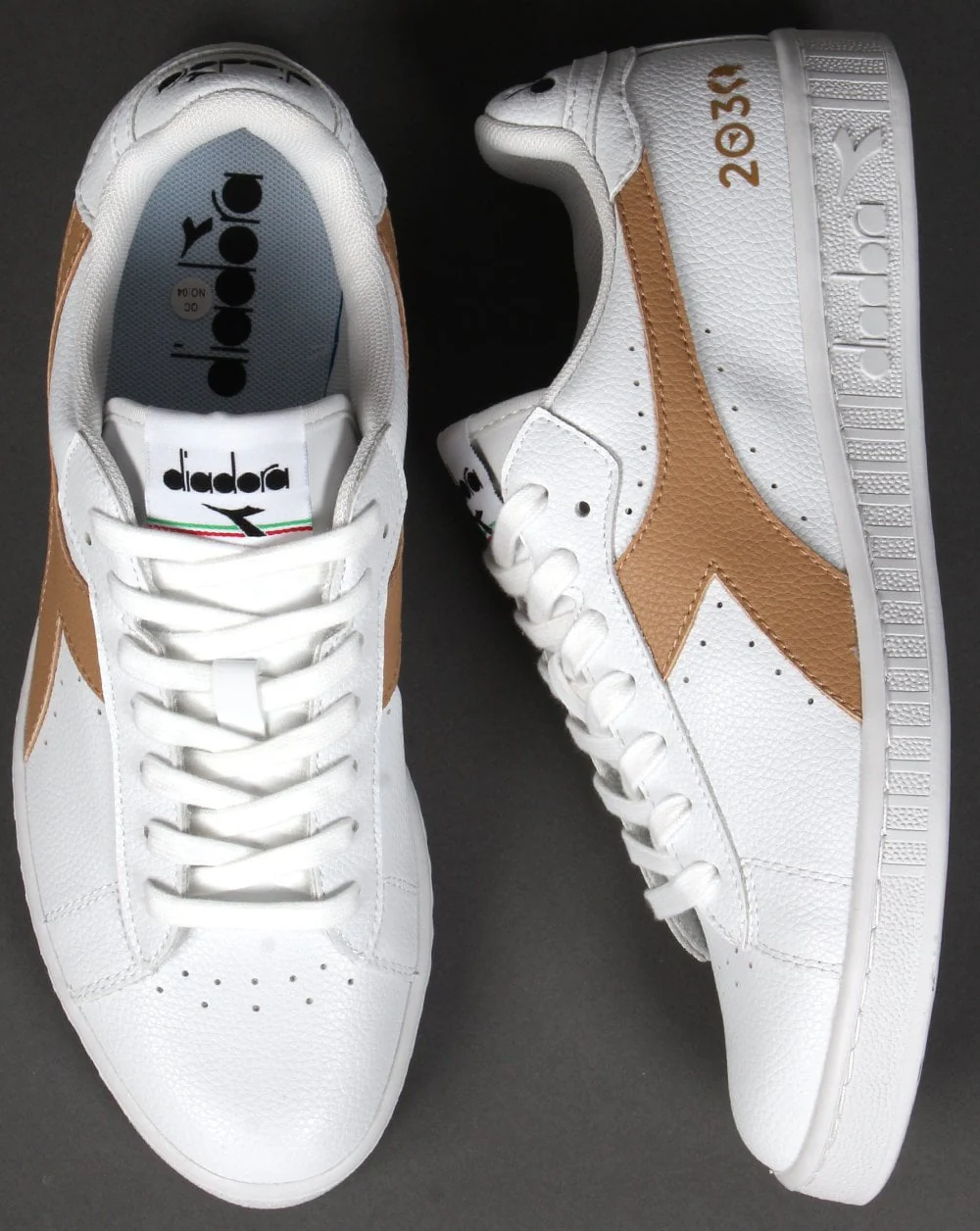 Diadora Game L Low Trainer White/Bronze - Image 4