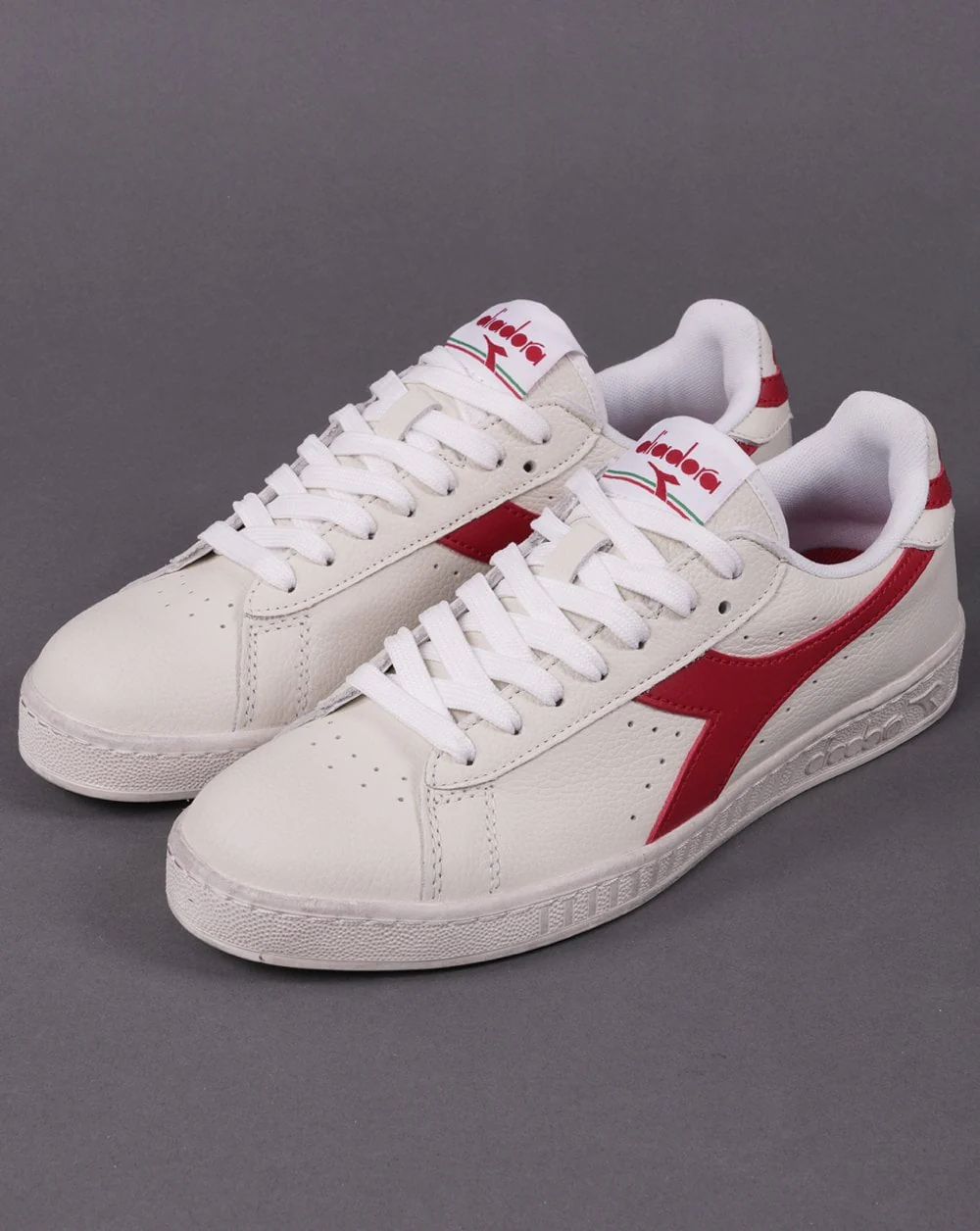 Diadora Game L Low Waxed Trainer White/Red - Image 3