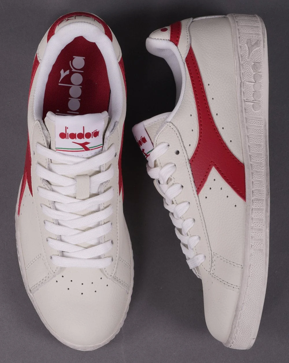 Diadora Game L Low Waxed Trainer White/Red - Image 4