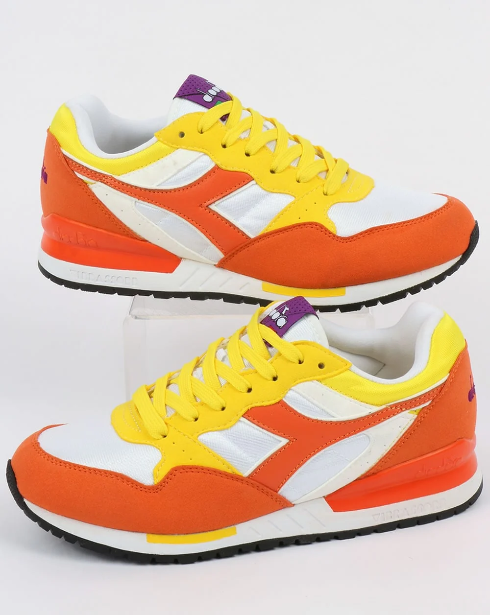 Diadora Intrepid NYL Trainers Vermillion Orange/Yellow