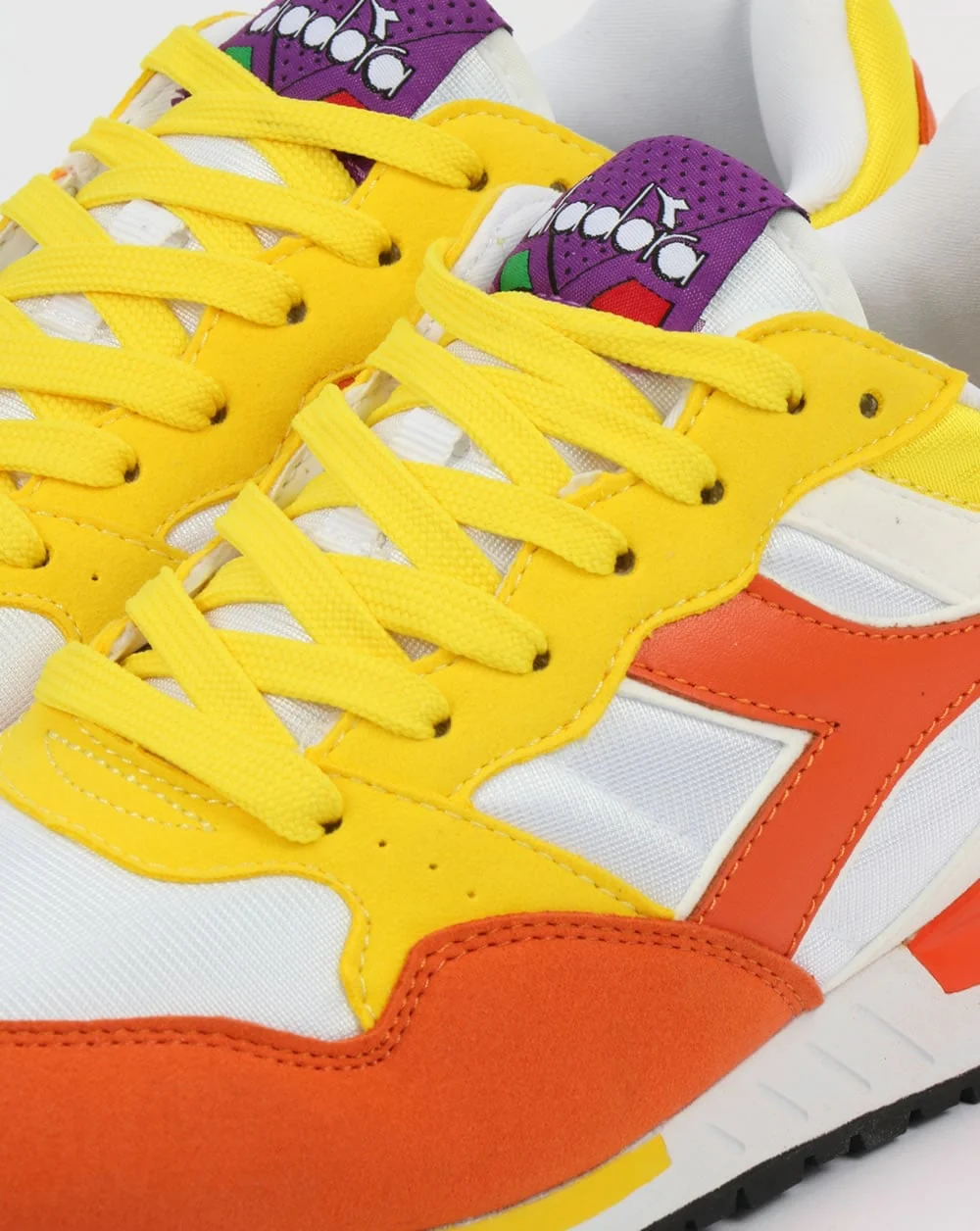 Diadora Intrepid NYL Trainers Vermillion Orange/Yellow - Image 4