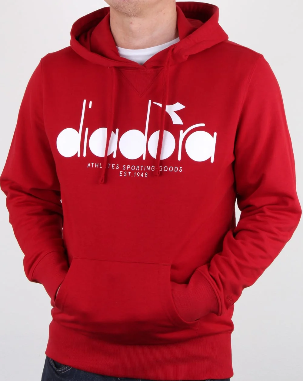 Diadora Logo Hoodie Red - Image 3