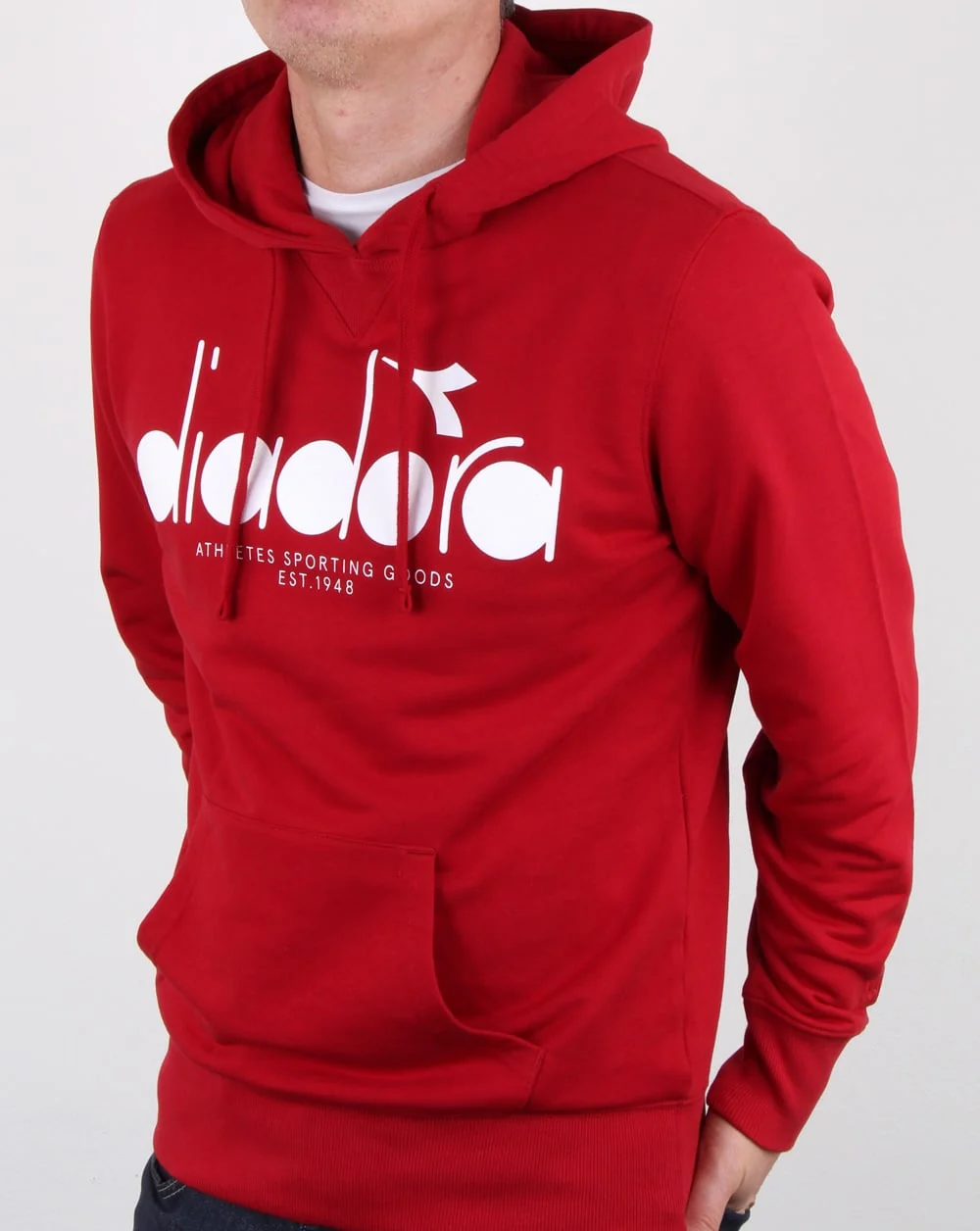 Diadora Logo Hoodie Red - Image 4