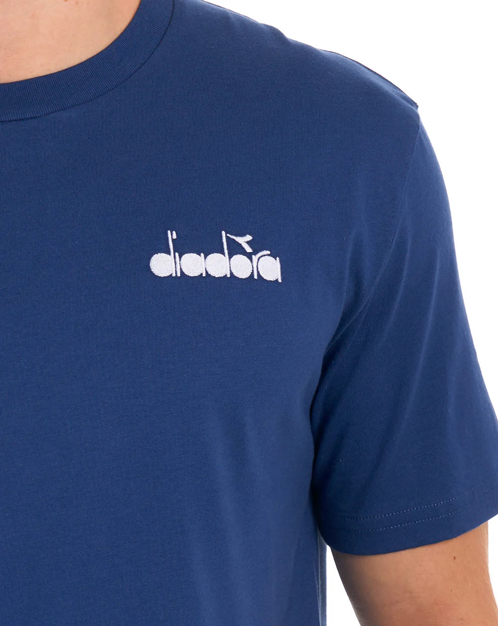 Diadora Logo T Shirt Navy Peony - Image 3