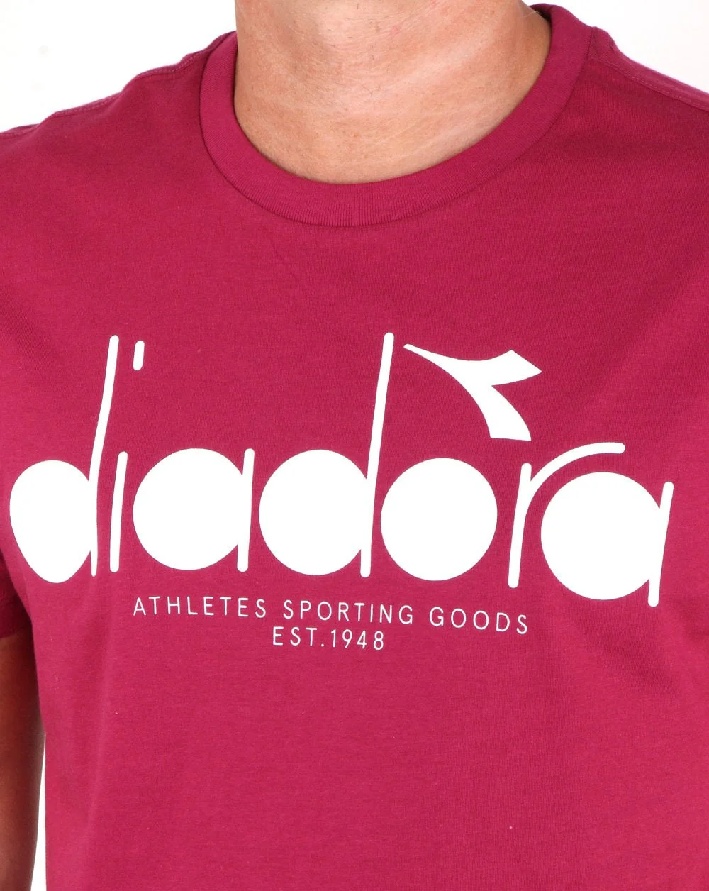 Diadora Logo T-shirt Raspberry/White - Image 2