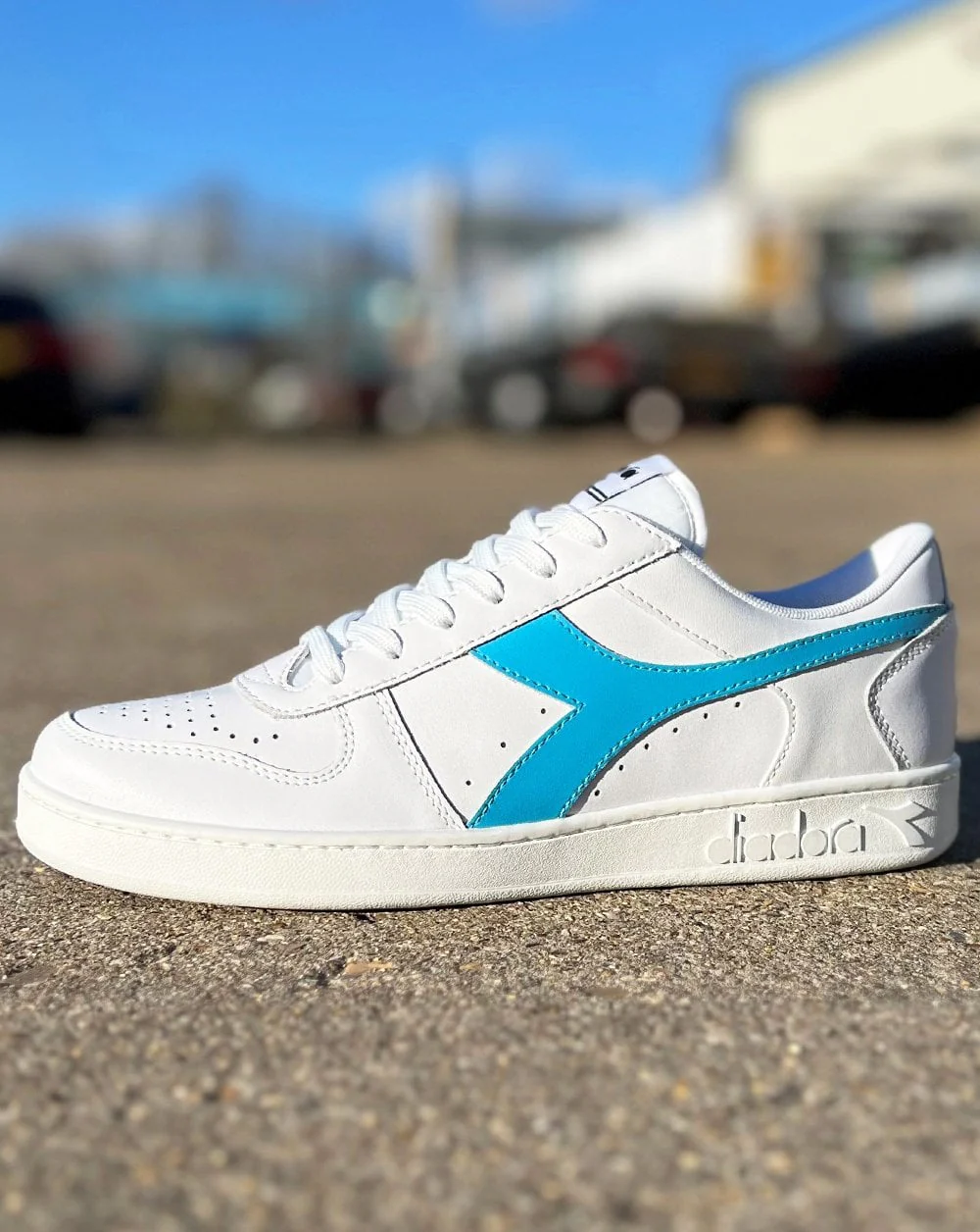 Diadora MB Elite Trainer White 80s Turq Exclusive - Image 2